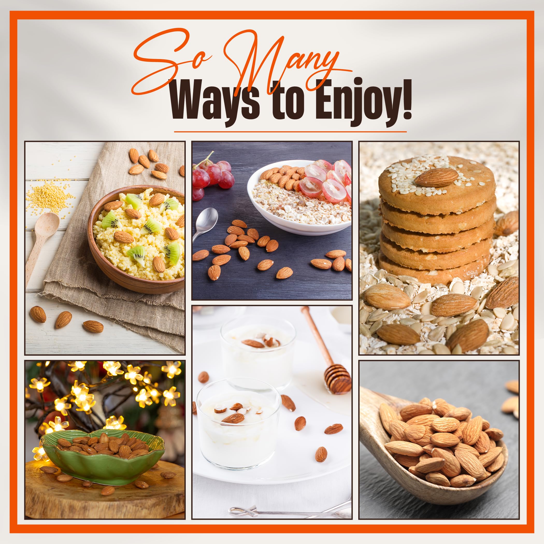 Chandra Whole Foods – Mandeln 1 kg – Hochwertige rohe Mandeln zum Naschen, Backen und für Smoothies 4