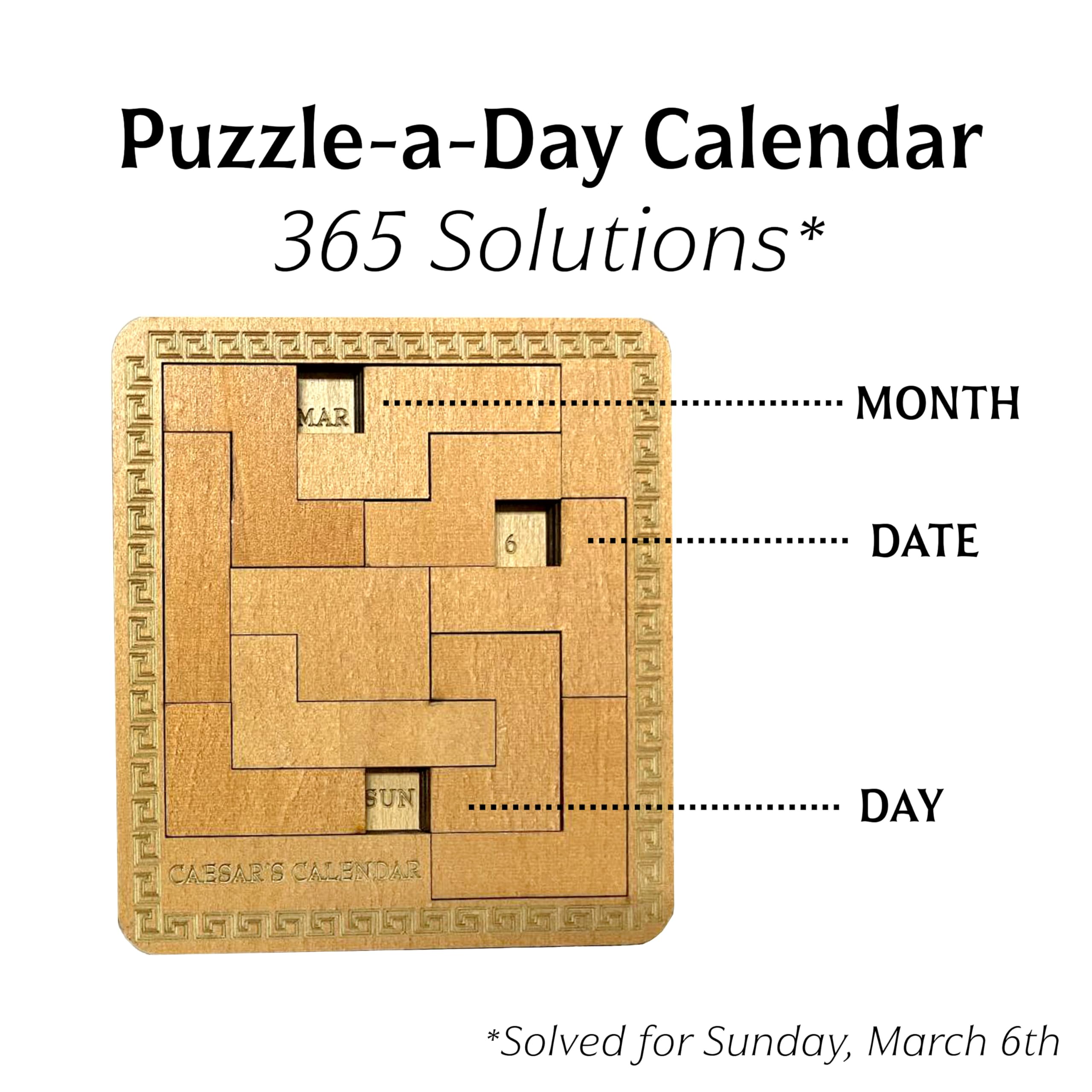 True Genius: Caesar's Calendar - 365-Day Wooden Brain Teaser Puzzle for Adults & Kids 5