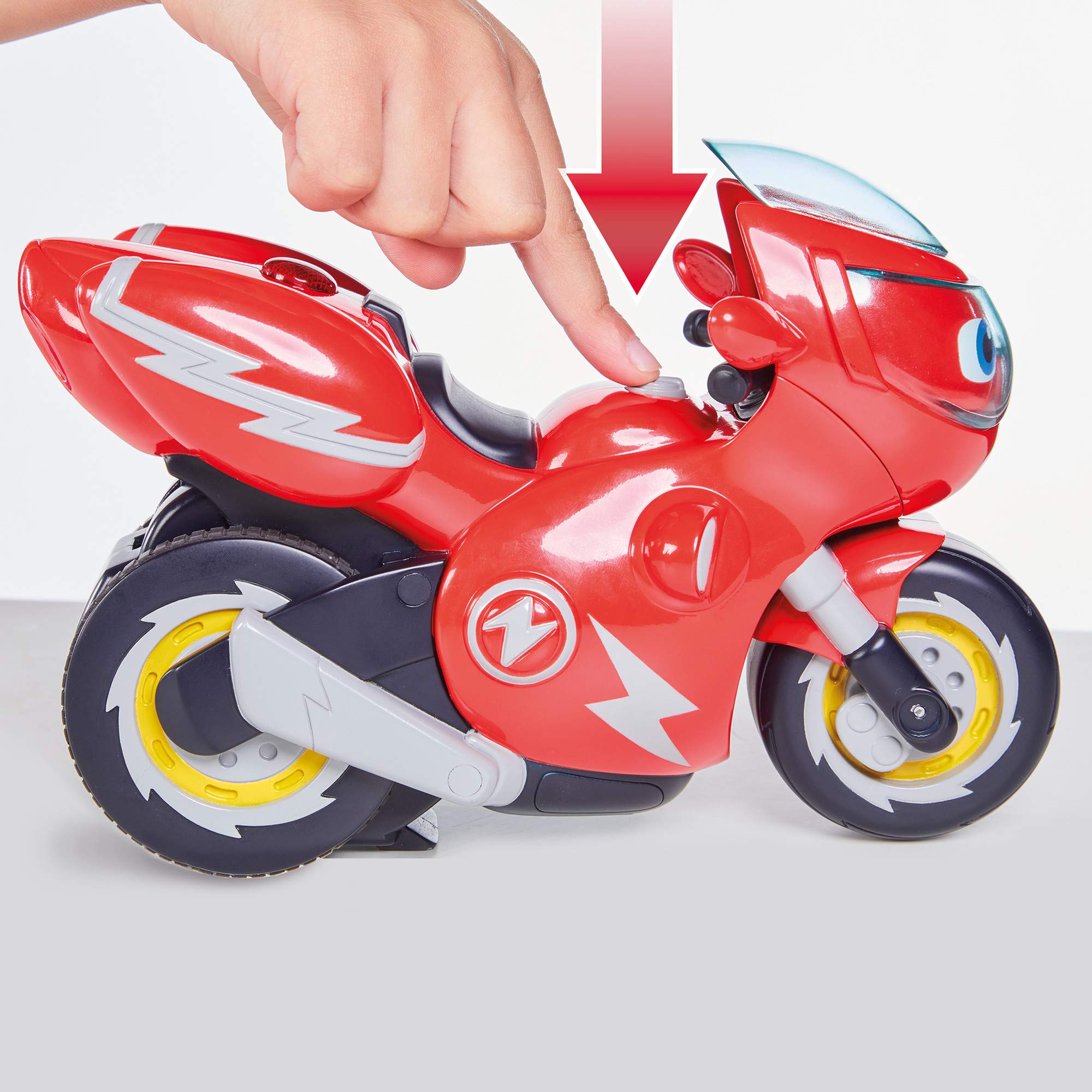 Ricky Zoom T20055A Remote-Controlled Stunt Motorcycle Playset - Wheelie & 360 Spin Action for Kids 8
