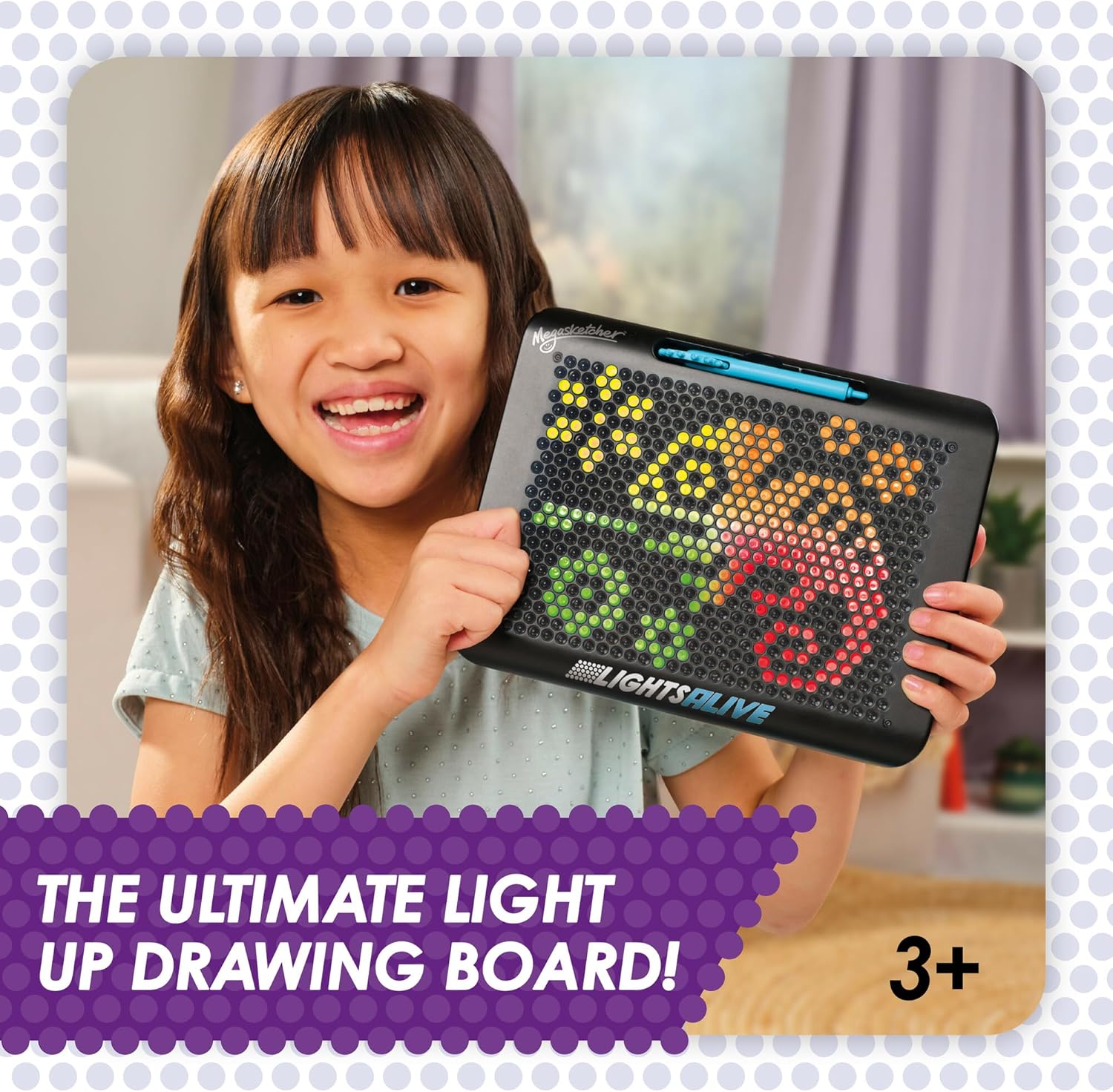 Megasketcher Lights Alive - Light-Up Drawing Pad for Kids with 8 Colors & 4 Effects 6