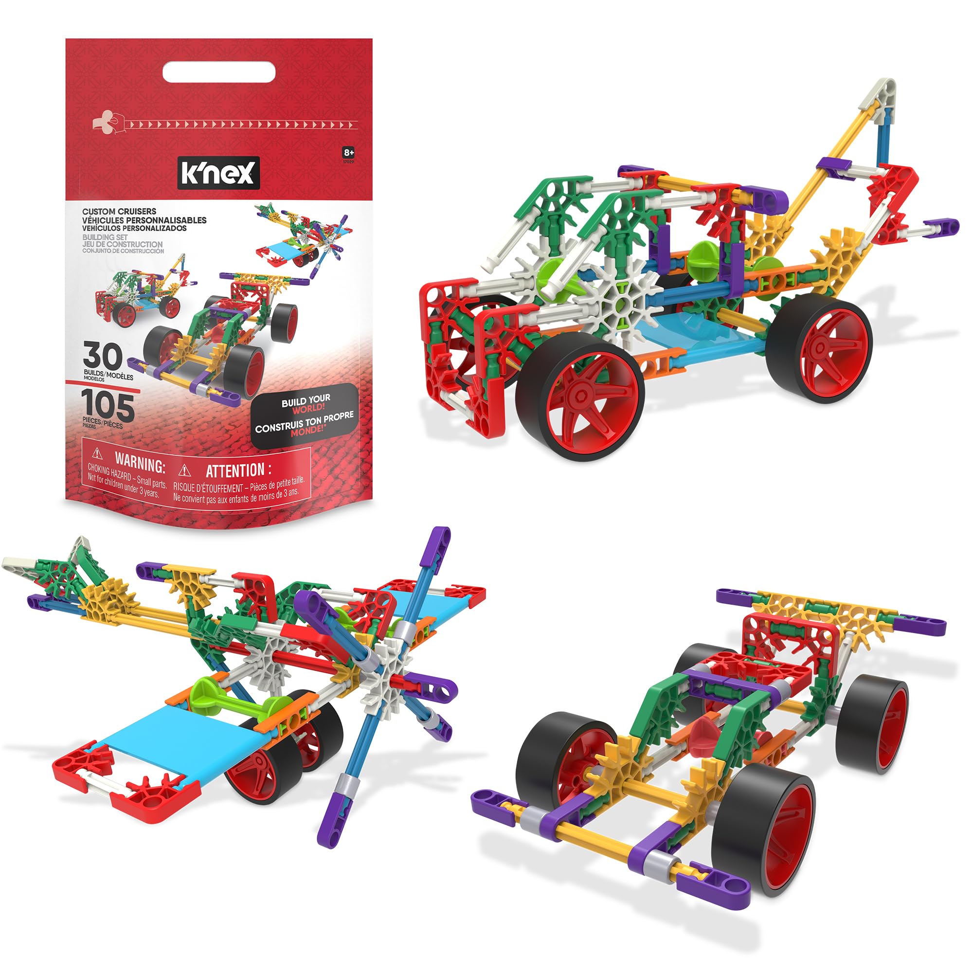 K"NEX Custom Cruisers Building Set - 325 Pieces, 30 Models, STEM Construction Toy for Kids 7+ 7