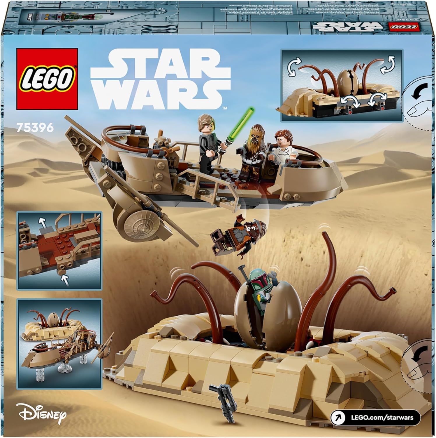 LEGO Star Wars: Return of the Jedi Desert Skiff & Sarlacc Pit Playset - Buildable Vehicle Toy for Kids 9+ 5