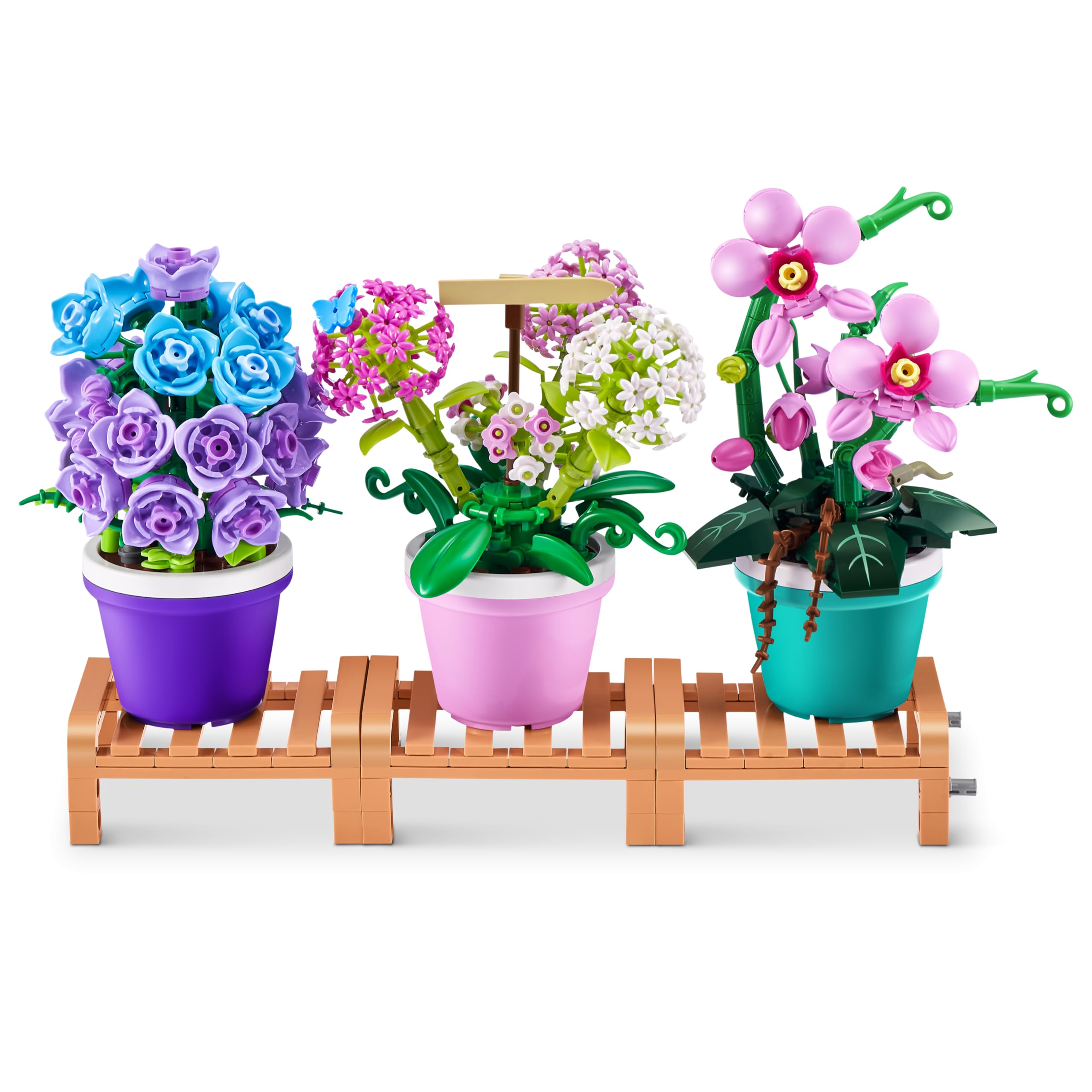 MAX Premium Garden Pot Plants Building Bricks - Phalaenopsis (233 Pieces, 6 to Collect) 7