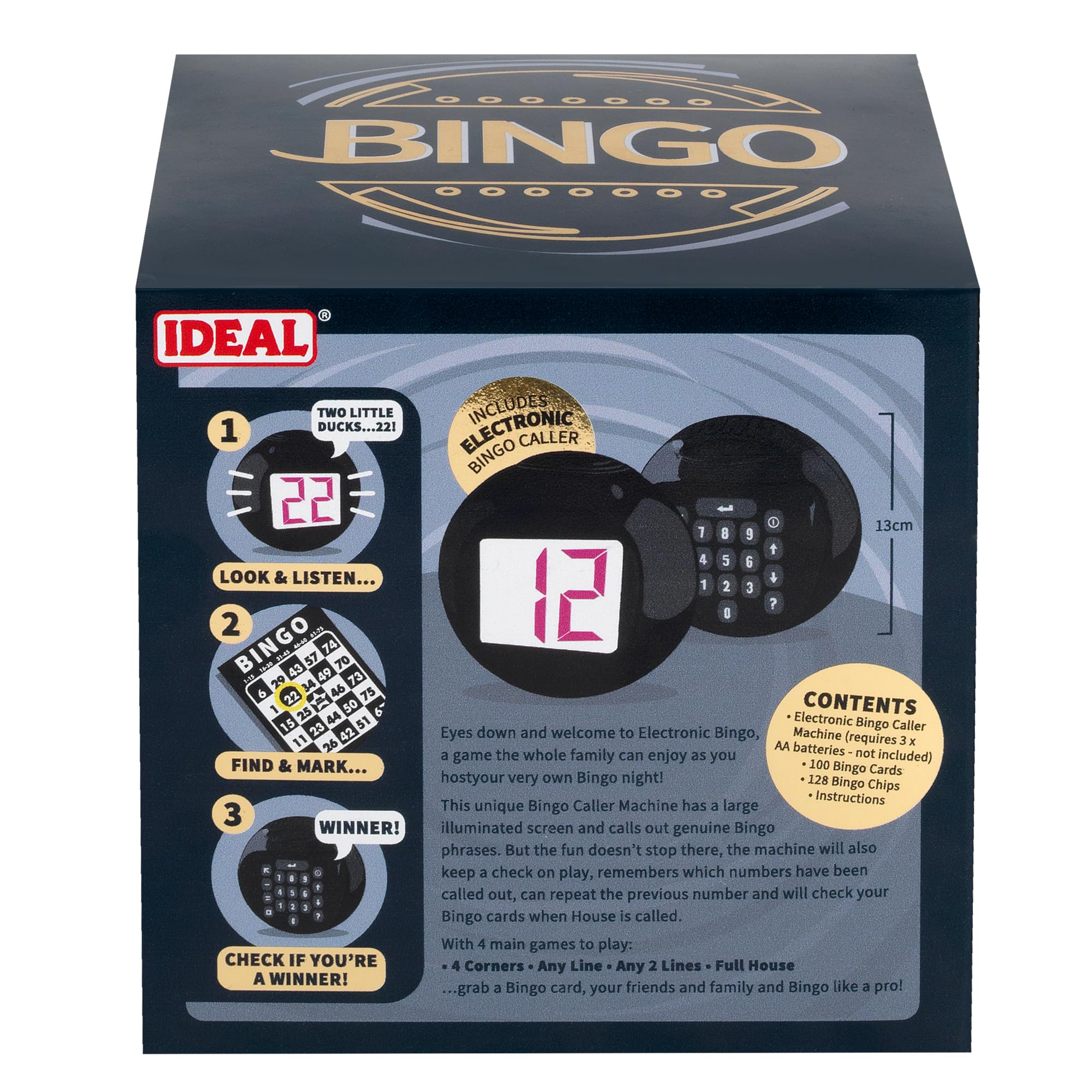 Ideal Deluxe Electronic Bingo Game with 7 Variations, Illuminated Screen & 100 Cards 6