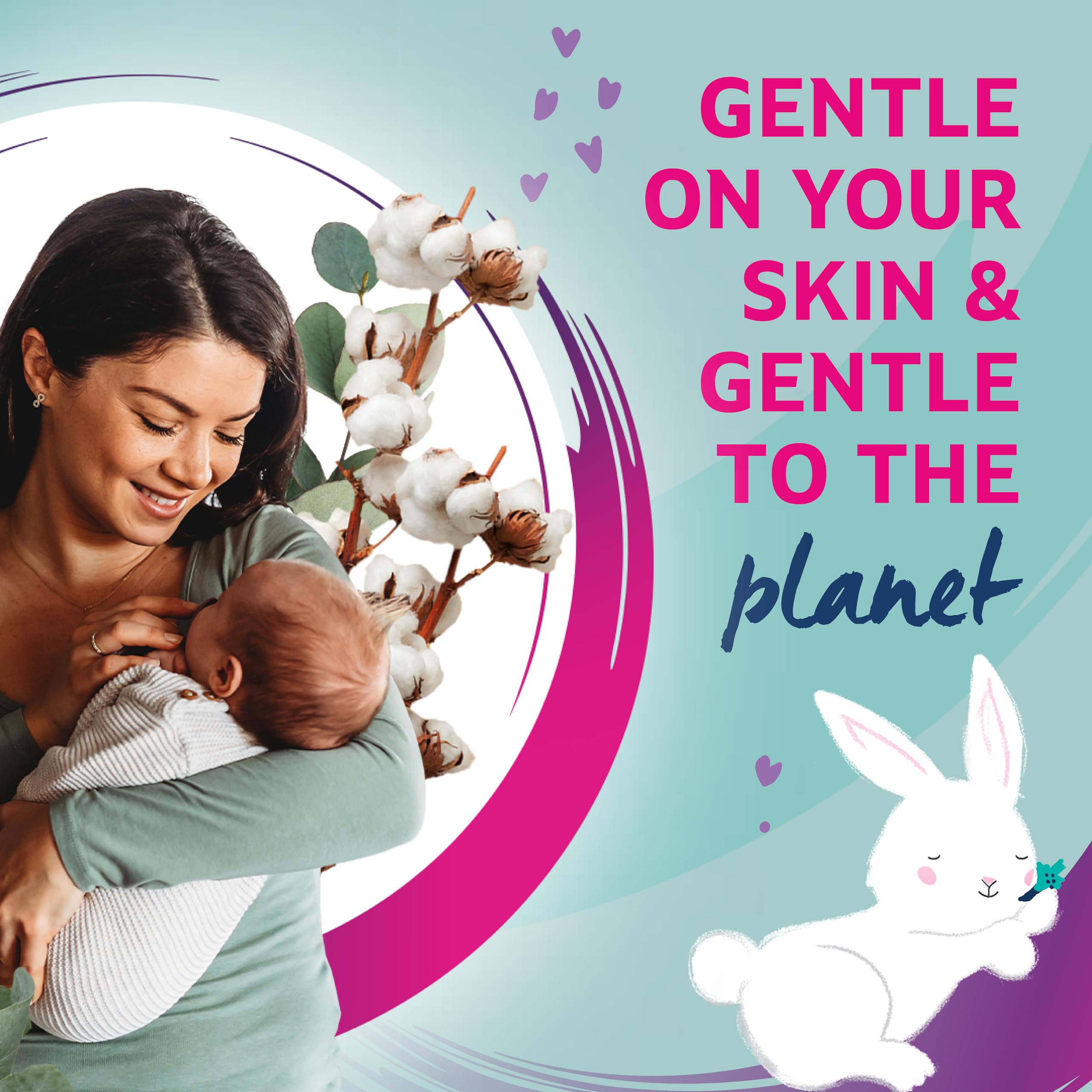 Lil-Lets Baby Cotton Squares 50 Count - 100% Pure Organic Cotton, GOTS Certified 5