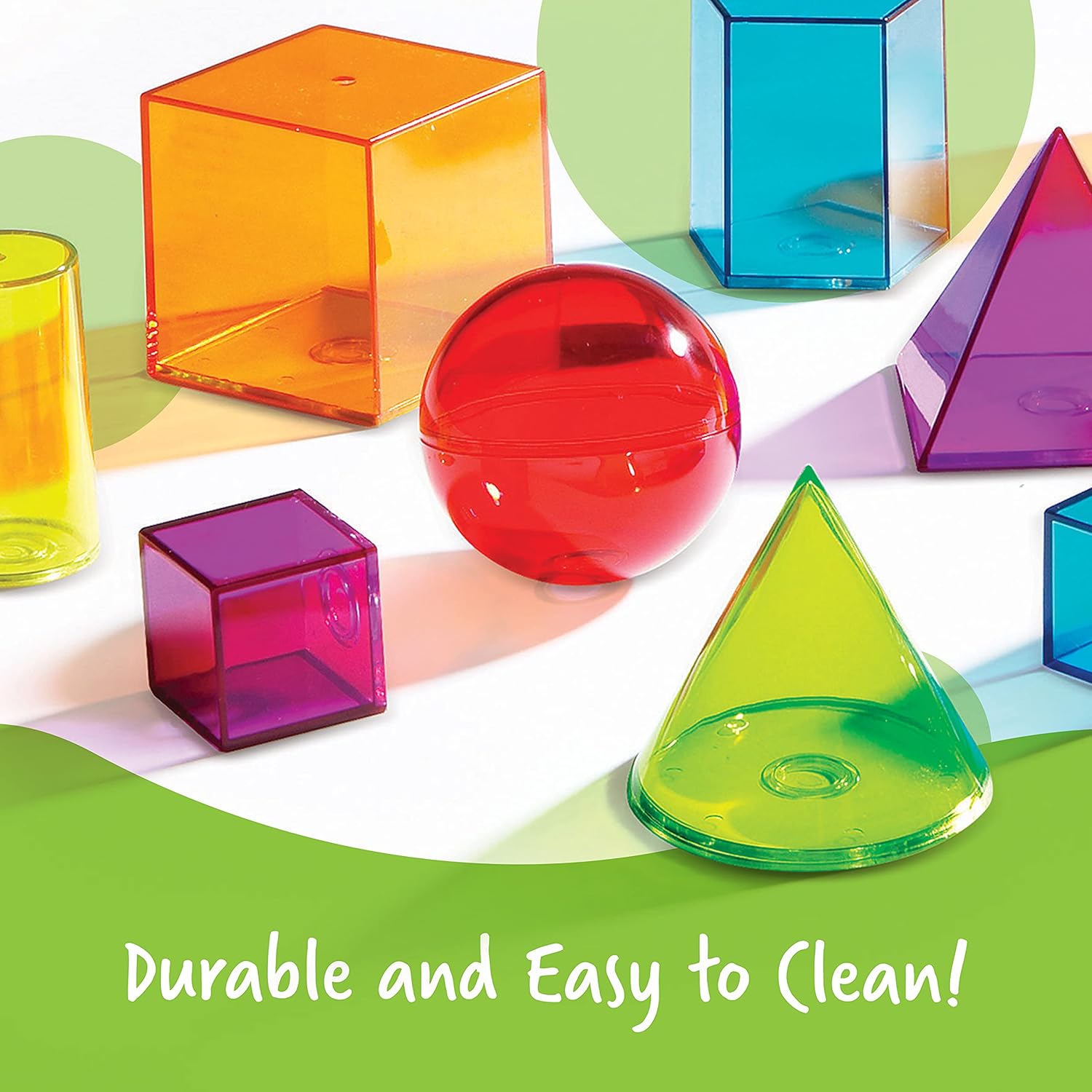 Learning Resources View-Thru Geometric Shapes - Transparent 3D Educational Set for Kids 8-12 8