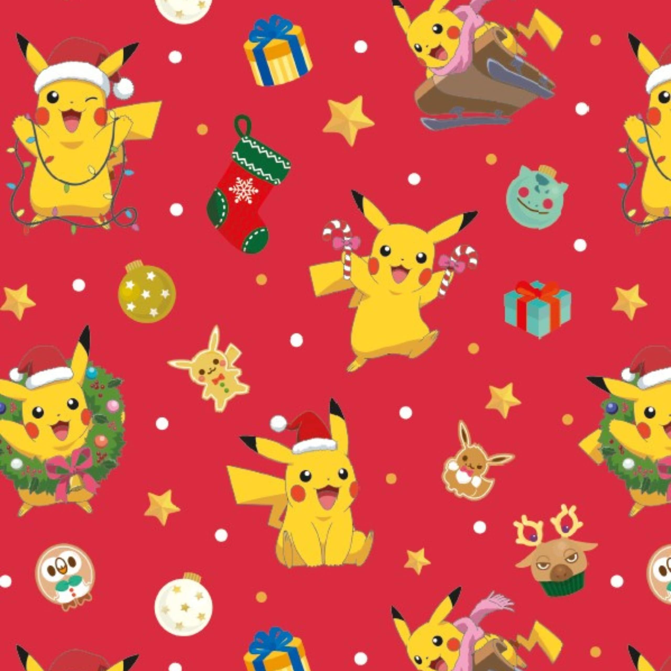 Danilo Promotions Pokemon Christmas Wrapping Paper - 4 Sheets, Pikachu Design | 70cm x 50cm 3