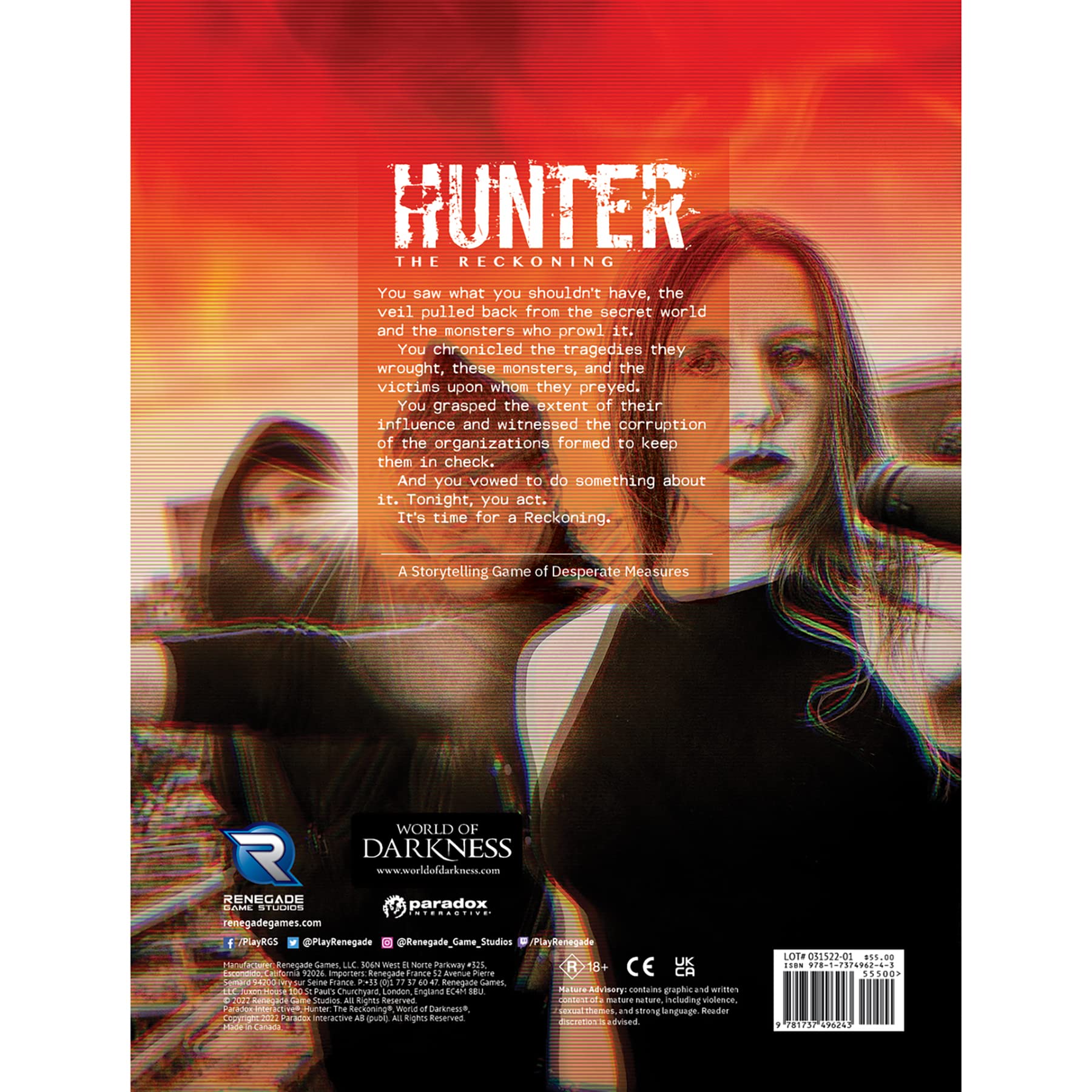 Hunter: The Reckoning 5th Edition RPG Core Rulebook - Renegade Game Studios 14