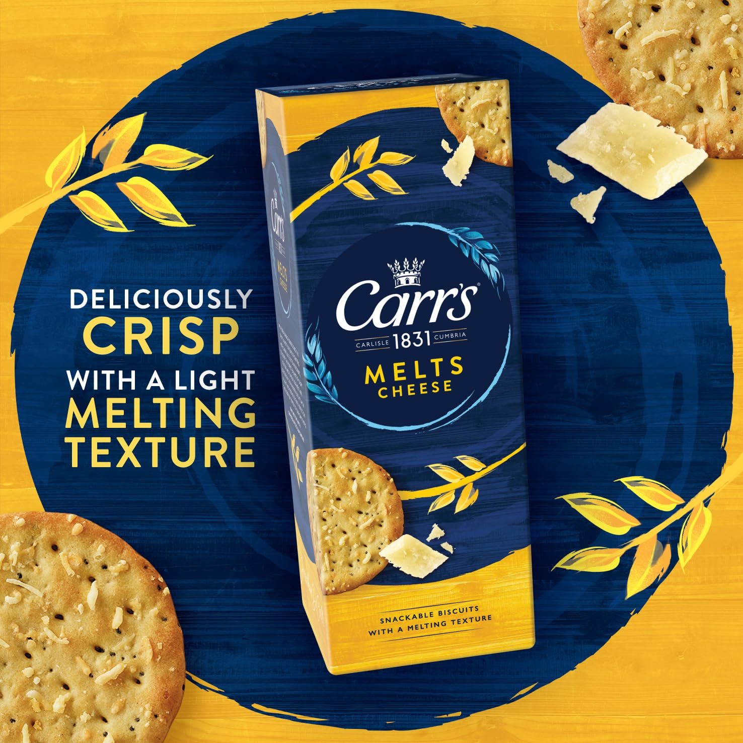 Carr's Melts Cheese Crackers, 150 g – Pikanter Mehrkorn-Snack mit gesalzenem Käsegeschmack 4
