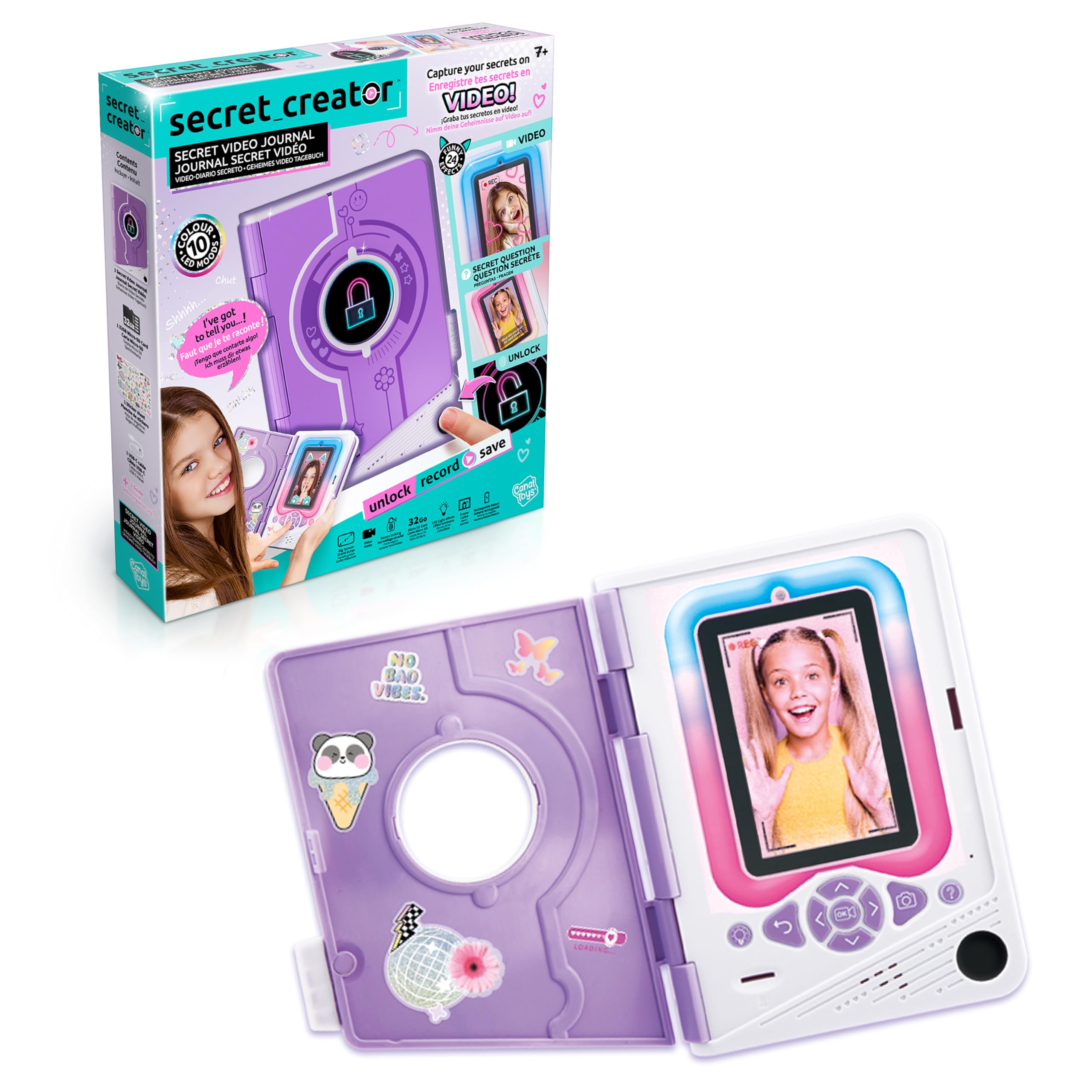 Secret Creator Secret Video Journal - Fingerprint-Locked Video Diary for Kids 7+