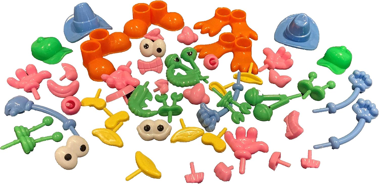 Craftplay Plastic Dough/Potato People Shapes - Pack of 52 Face & Body Features 4