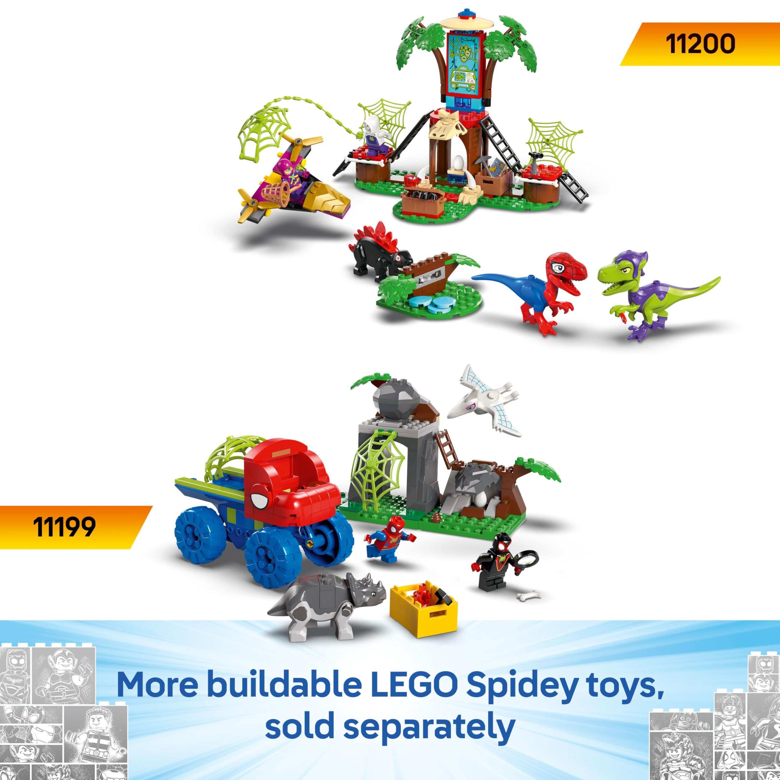 LEGO Marvel Spin and Electro Dinosaur Vehicle Chase Building Set | Ages 4+ 8