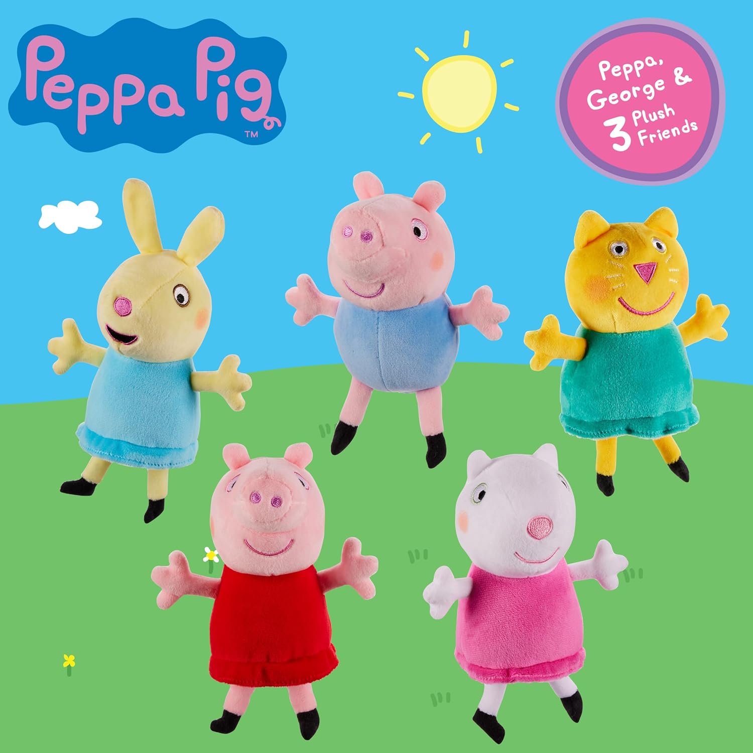 Peppa Pig 08202 Collectable Plush 5 Pack - Peppa, George, Suzy Sheep, Rebecca Rabbit, Candy Cat 7