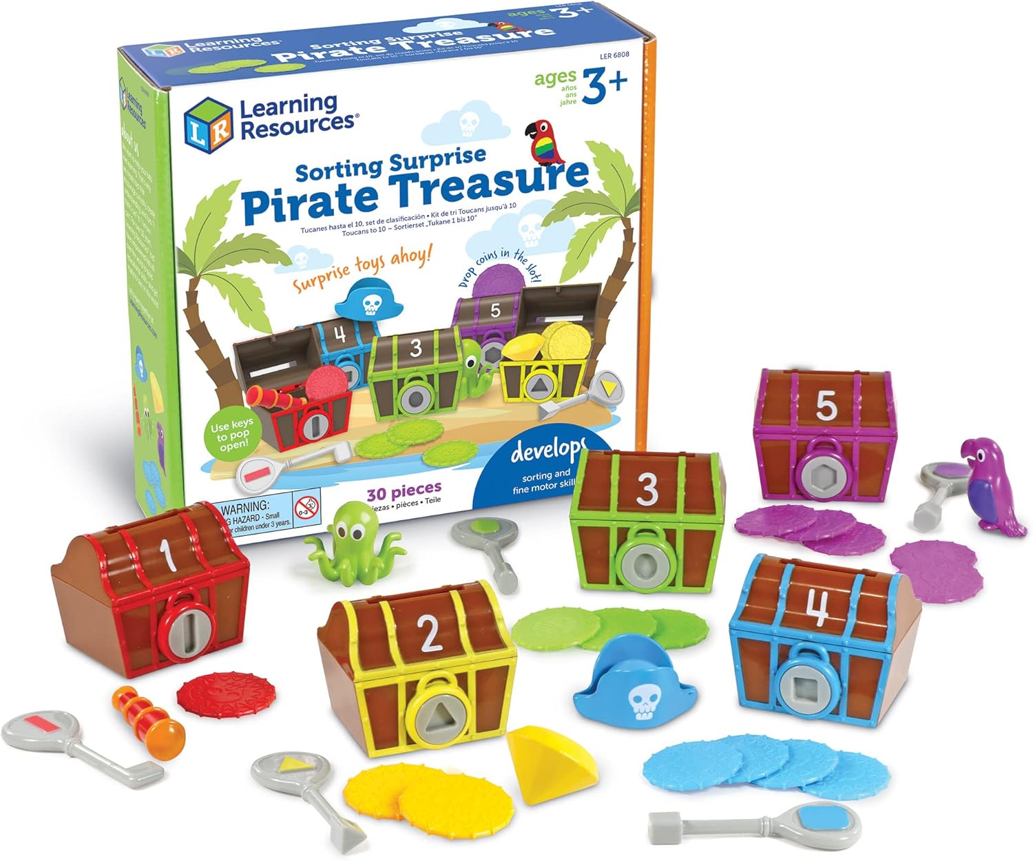 Learning Resources Sorting Surprise Pirate Treasure - Educational Playset for Ages 3+