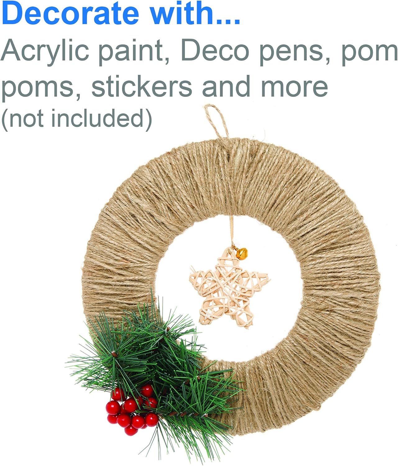 Baker Ross FE907 Large Wooden Wreath Blanks - Pack of 6 Craft Kits for Kids 5