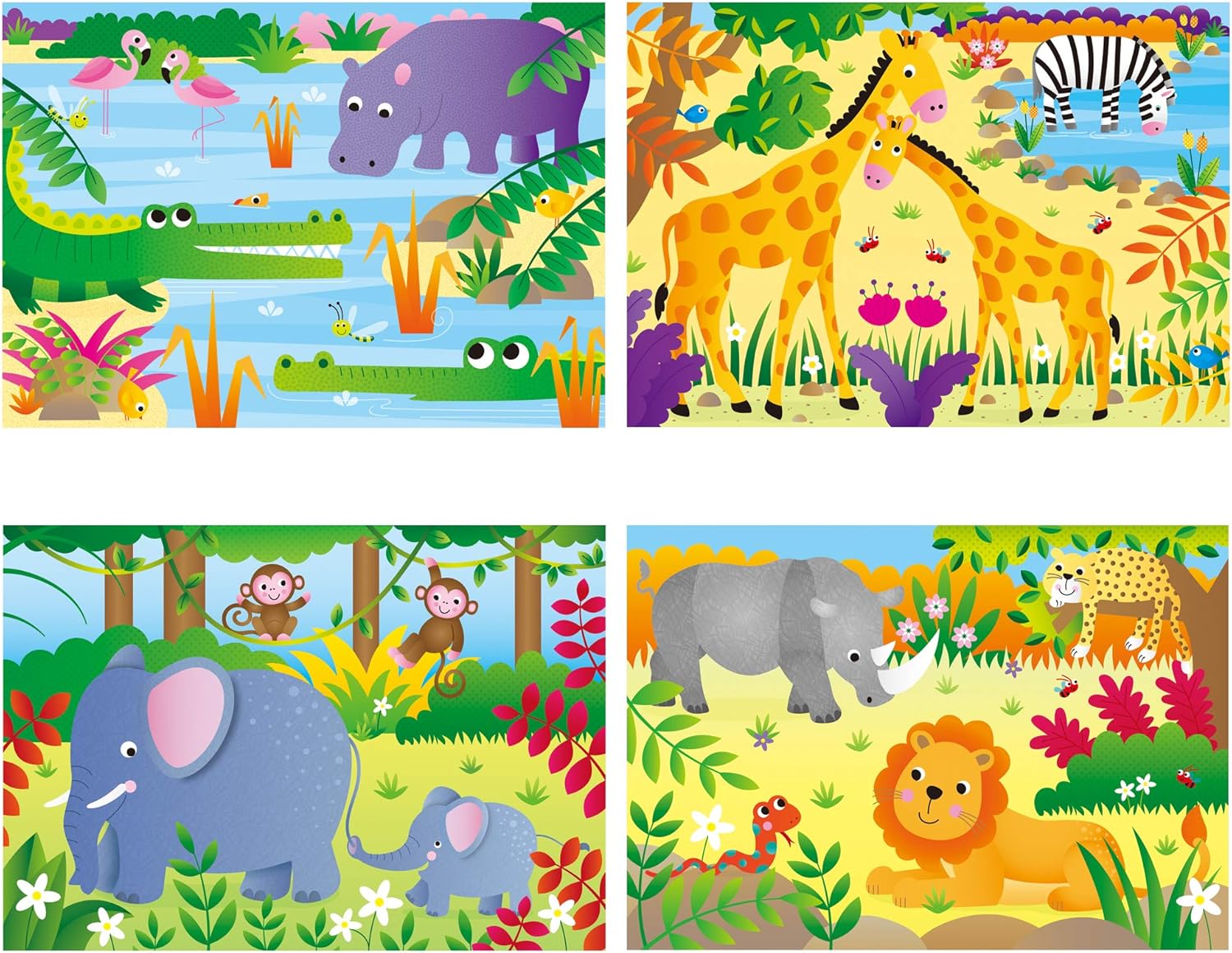 Galt Toys 4 Puzzles in a Box - Jungle Animal Jigsaw Puzzle Set for Kids, Ages 3 Years and Up 4