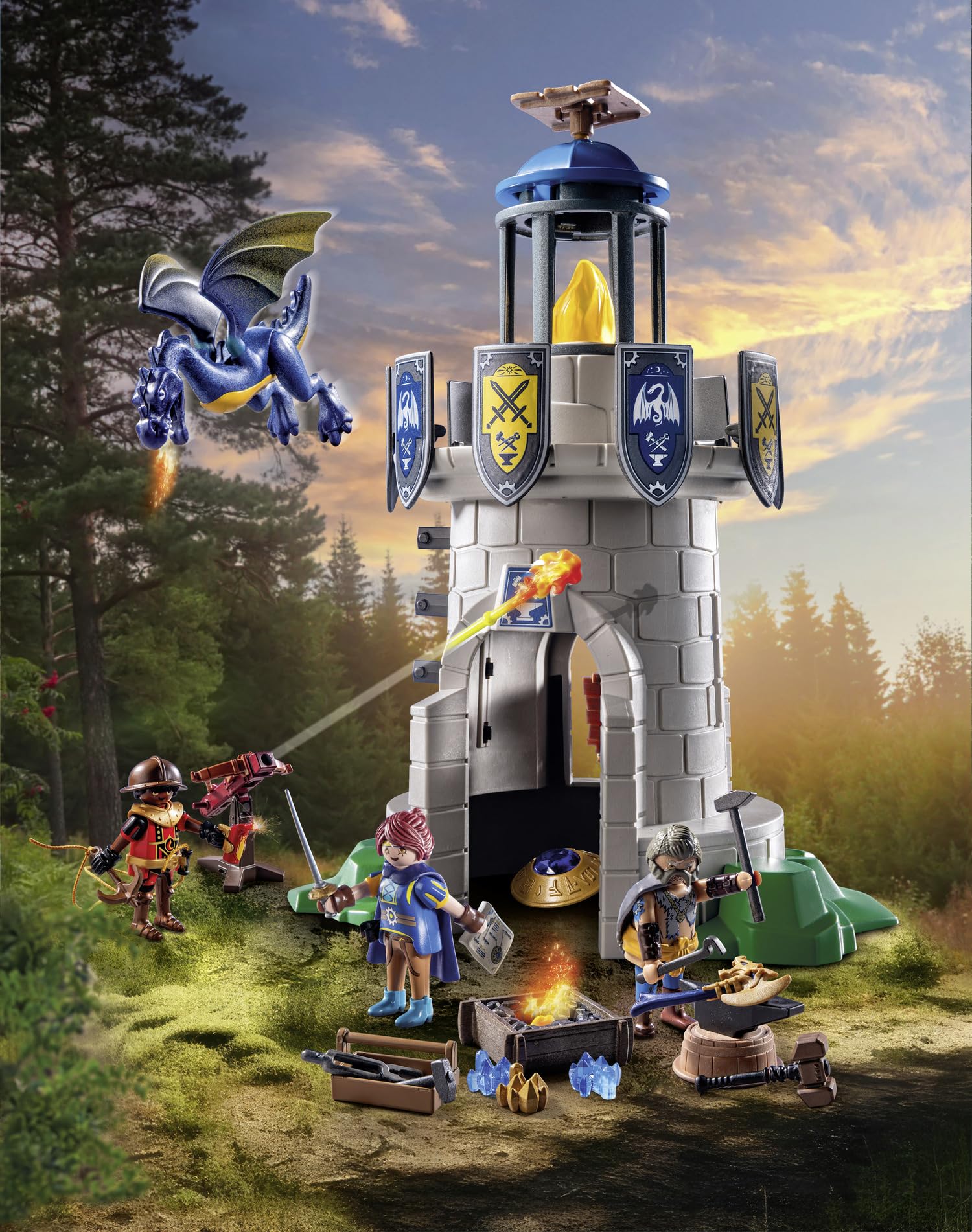 Playmobil Knight's Tower with Blacksmith and Dragon - 89-Piece Playset for Ages 4+ 7