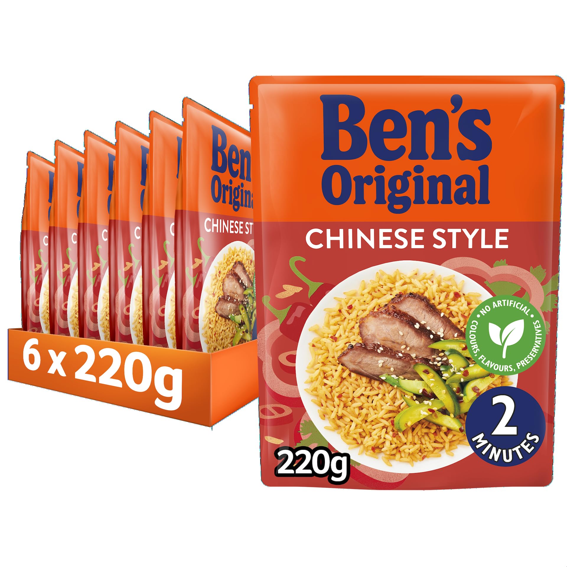 Ben's Original Chinese Style Microwave Rice, 6 x 220g Pouches