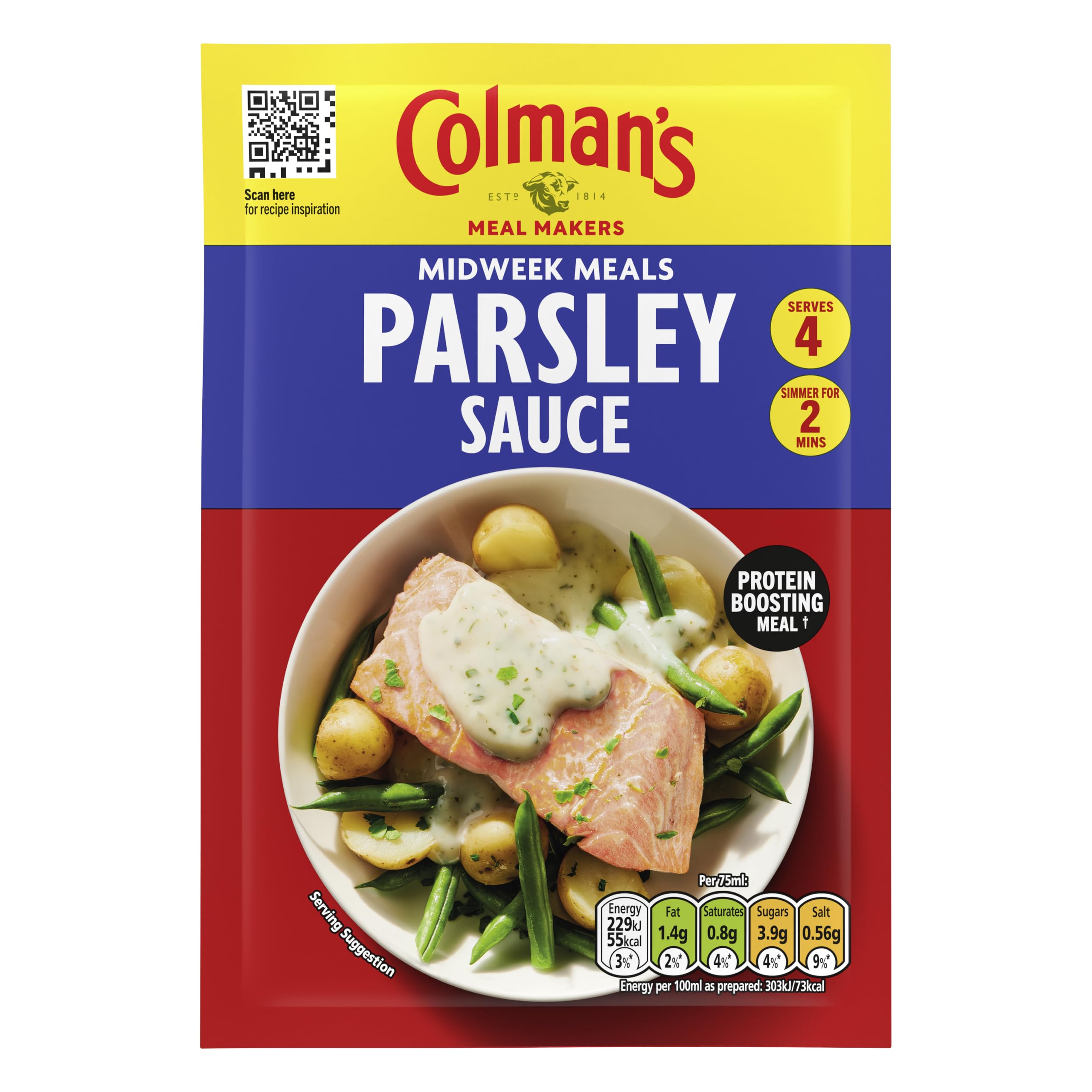 Colman's Parsley Sauce Mix with Herbs and Spices - Quick Vegan Cooking Sauce for Midweek Meals