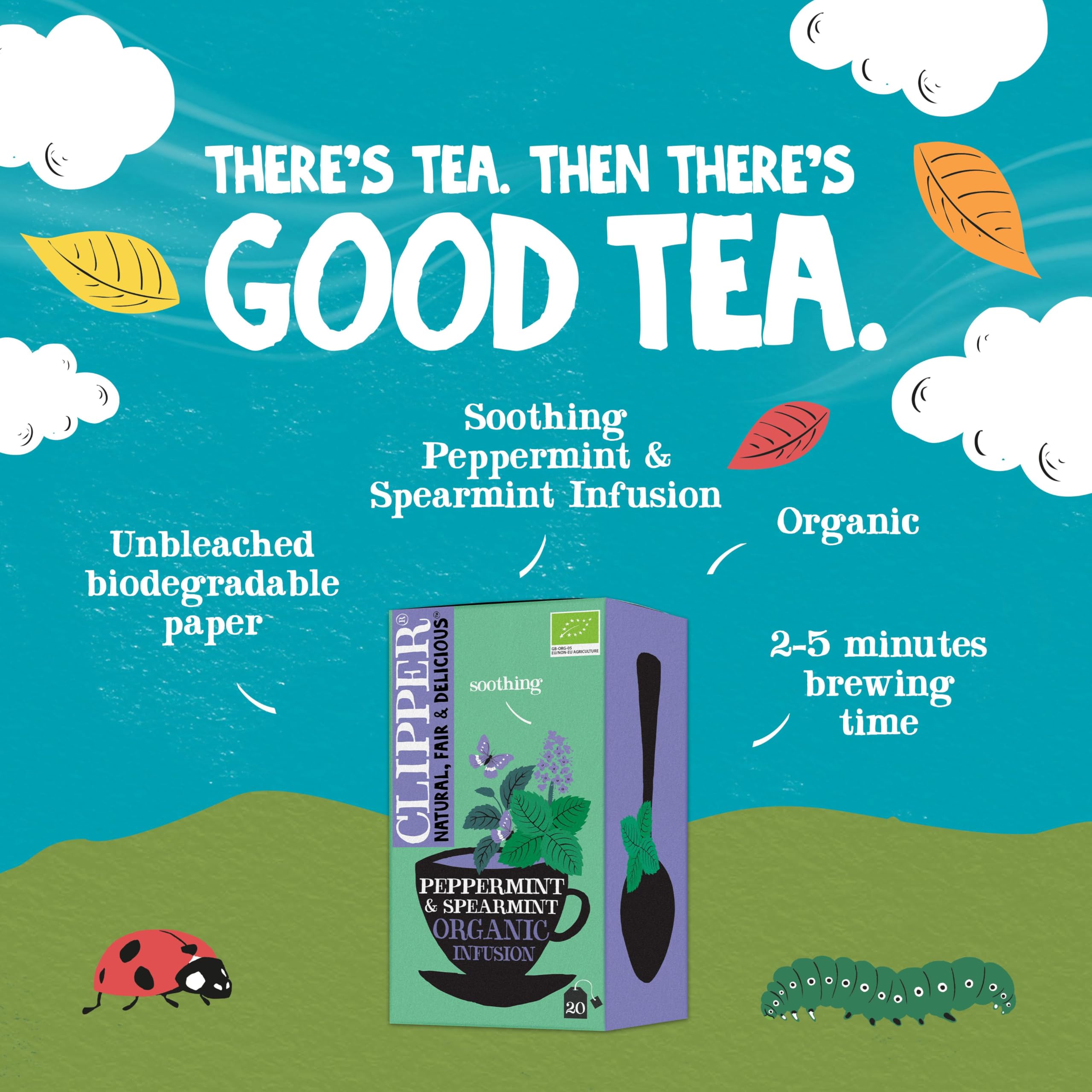 Clipper Organic Peppermint & Spearmint Infusions Fruit Teabags - 80 Unbleached Tea Bags 9