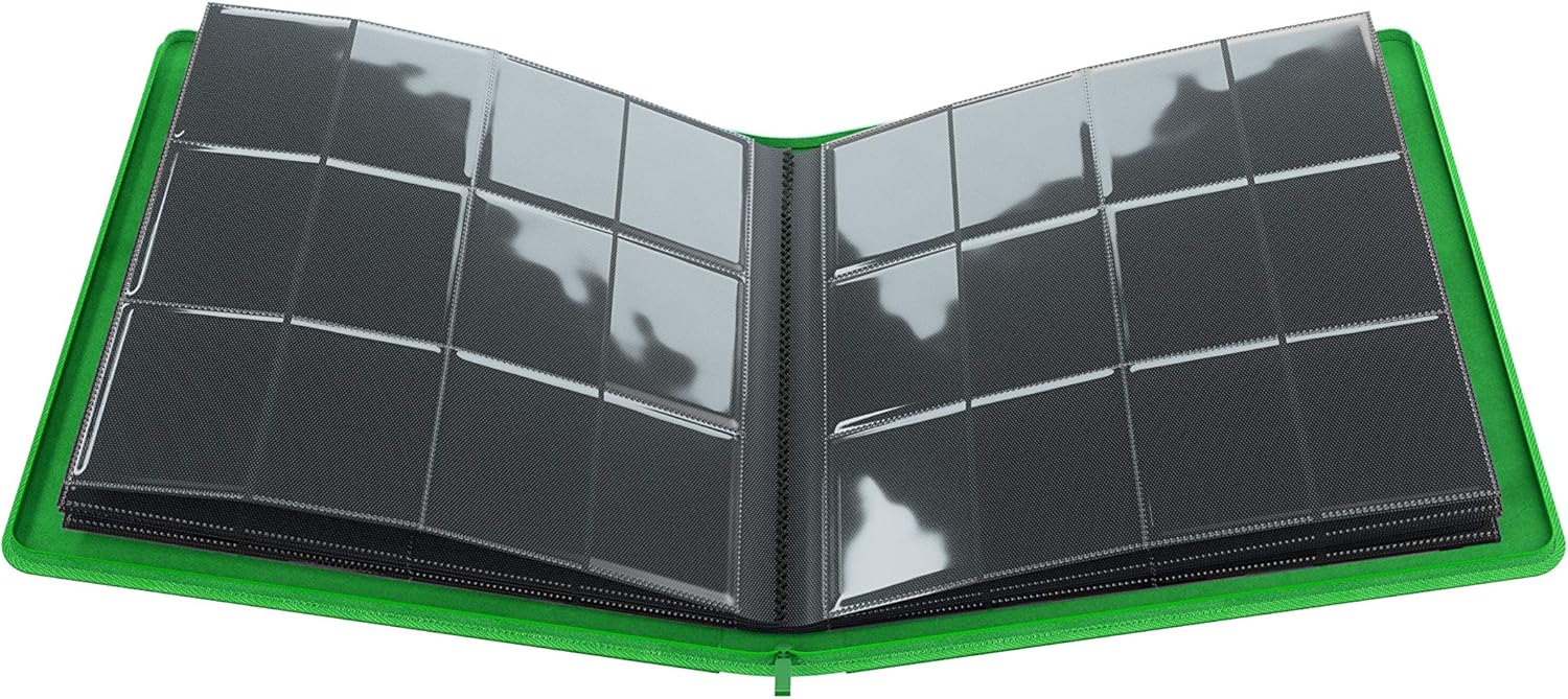Gamegenic Zip-Up Album 24-Pocket - Holds 480 Double-Sleeved Cards, Green