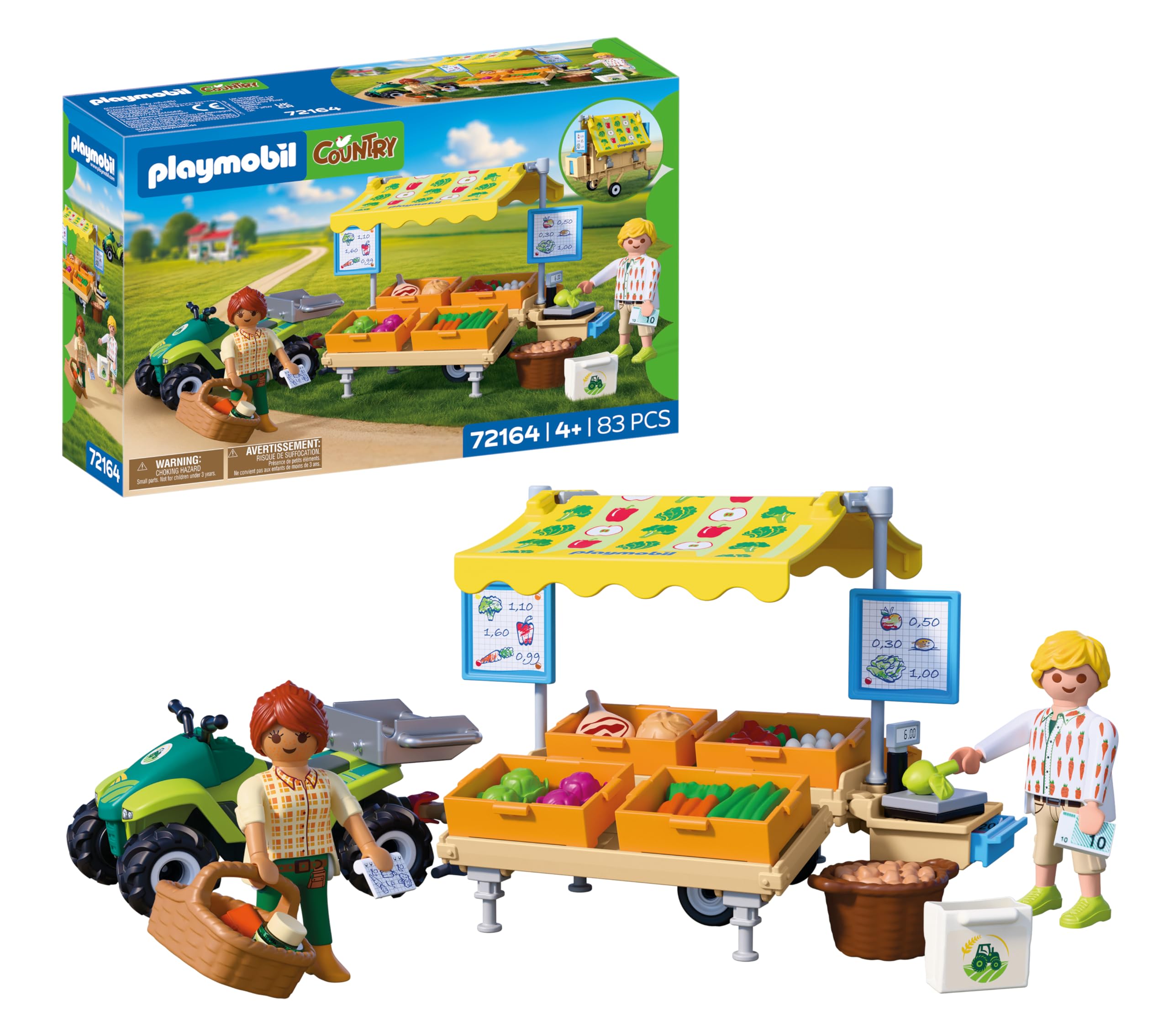 Playmobil Country Farm Stand Mobile Market Stand with Quad Playset (Ages 4+) 1