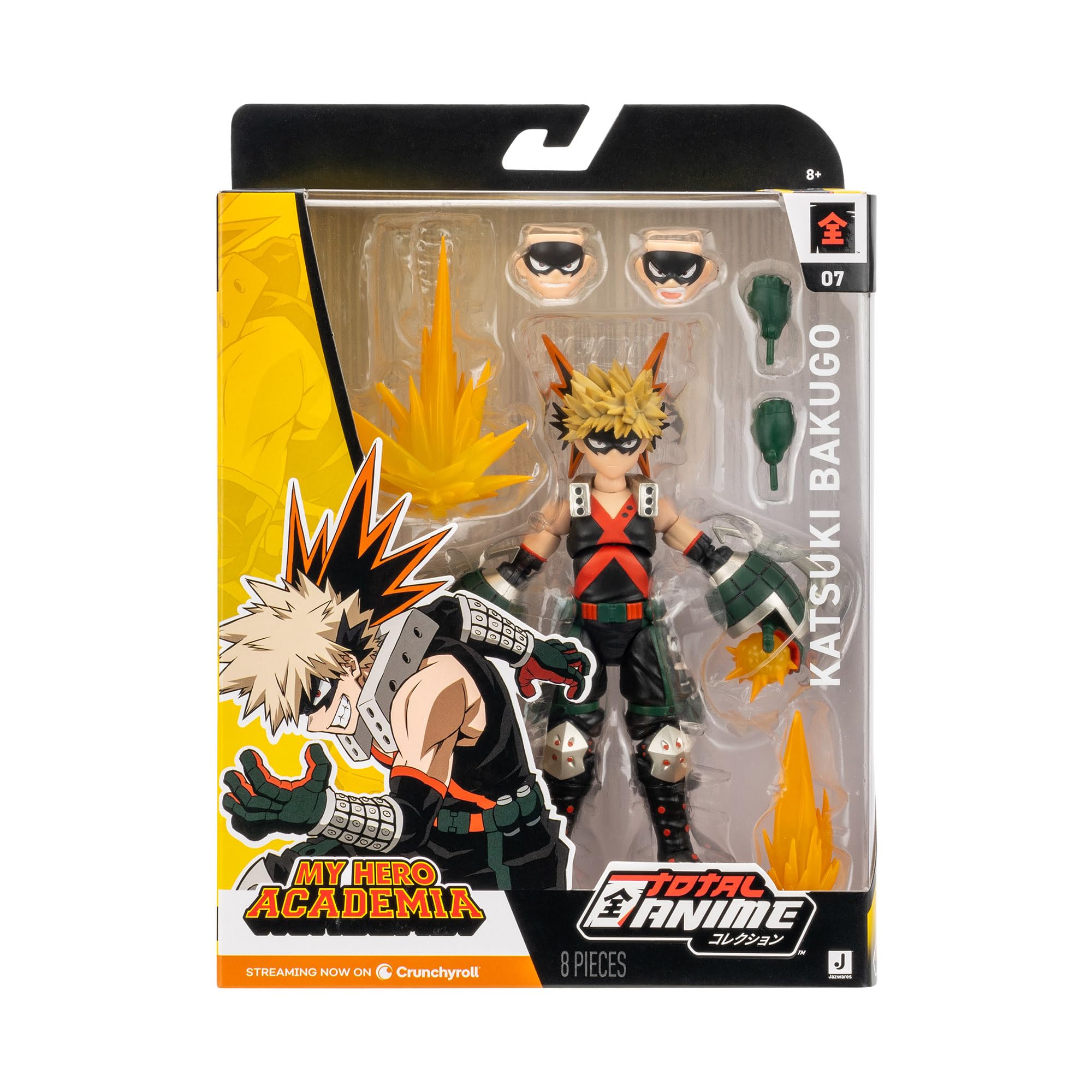 Total Anime Katsuki Bakugo 6.5-Inch Poseable Figure with Swappable Faces and Blast Effects 9