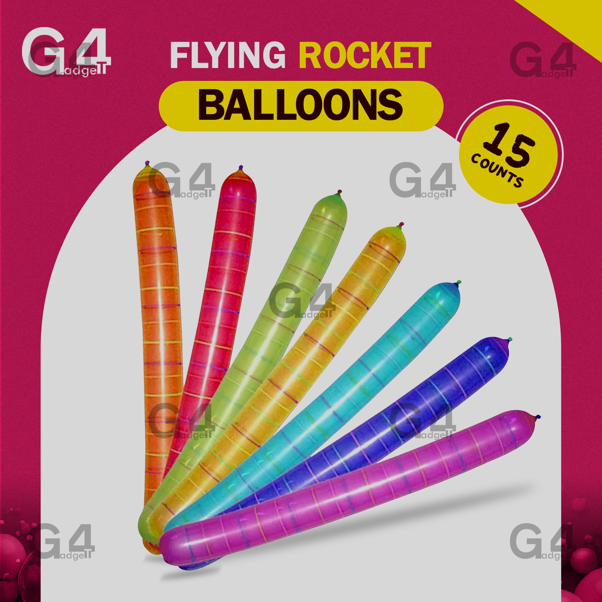 G4GADGET 15 Rocket Balloons - Screaming Flying Balloons for Birthday Parties & Events 4