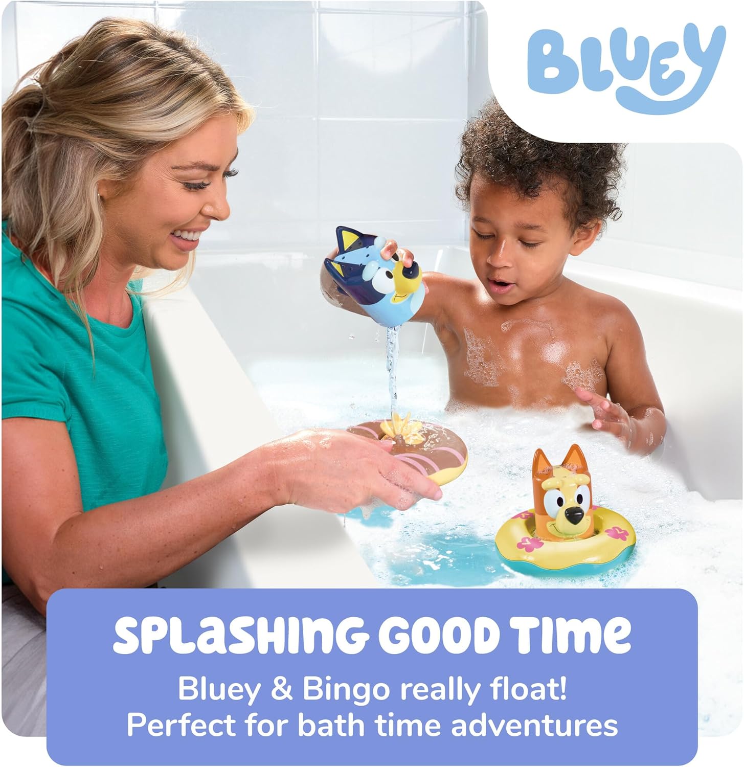 Toomies Bluey Bath Float 2 Pack - Pouring Cups with Water Wheels for Toddlers 7