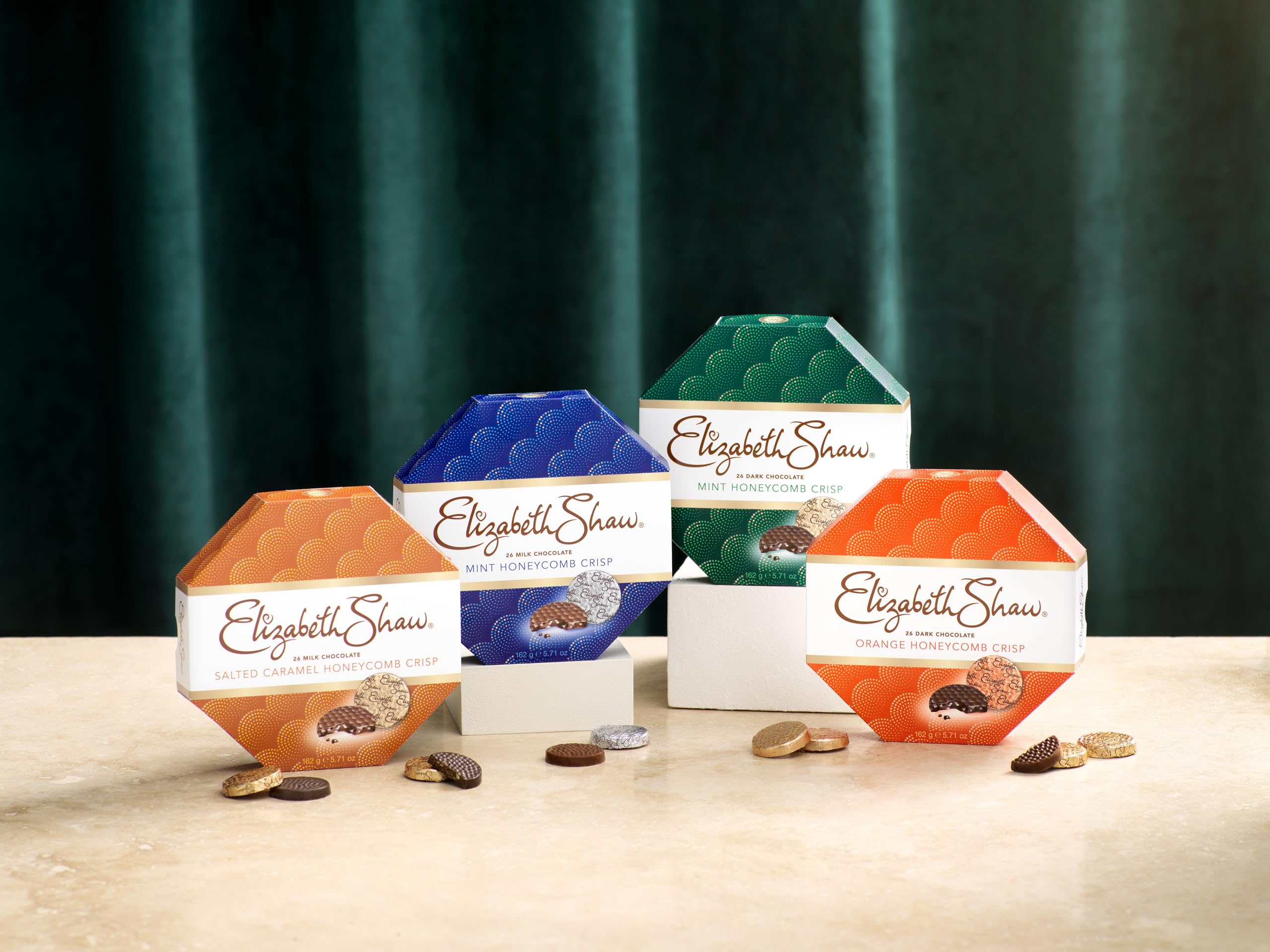 Elizabeth Shaw Dark Mint Crisp 162g - Rich Dark Chocolate with Crisp Honeycomb & Mint