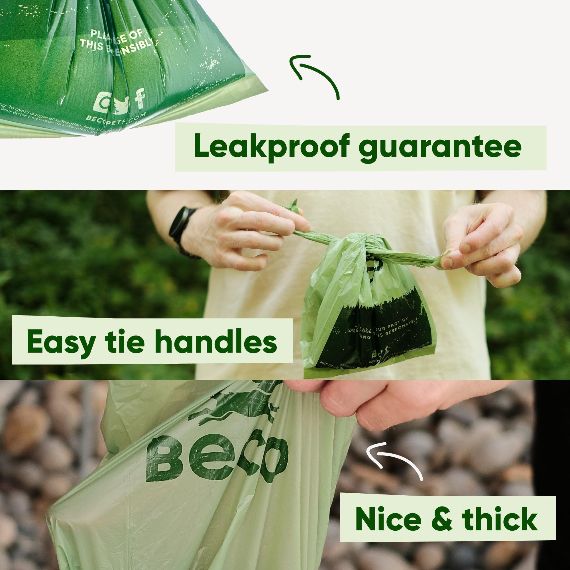 Beco Strong & Large Poop Bags - 120 Loose Packed Bags with Tie Handles 4