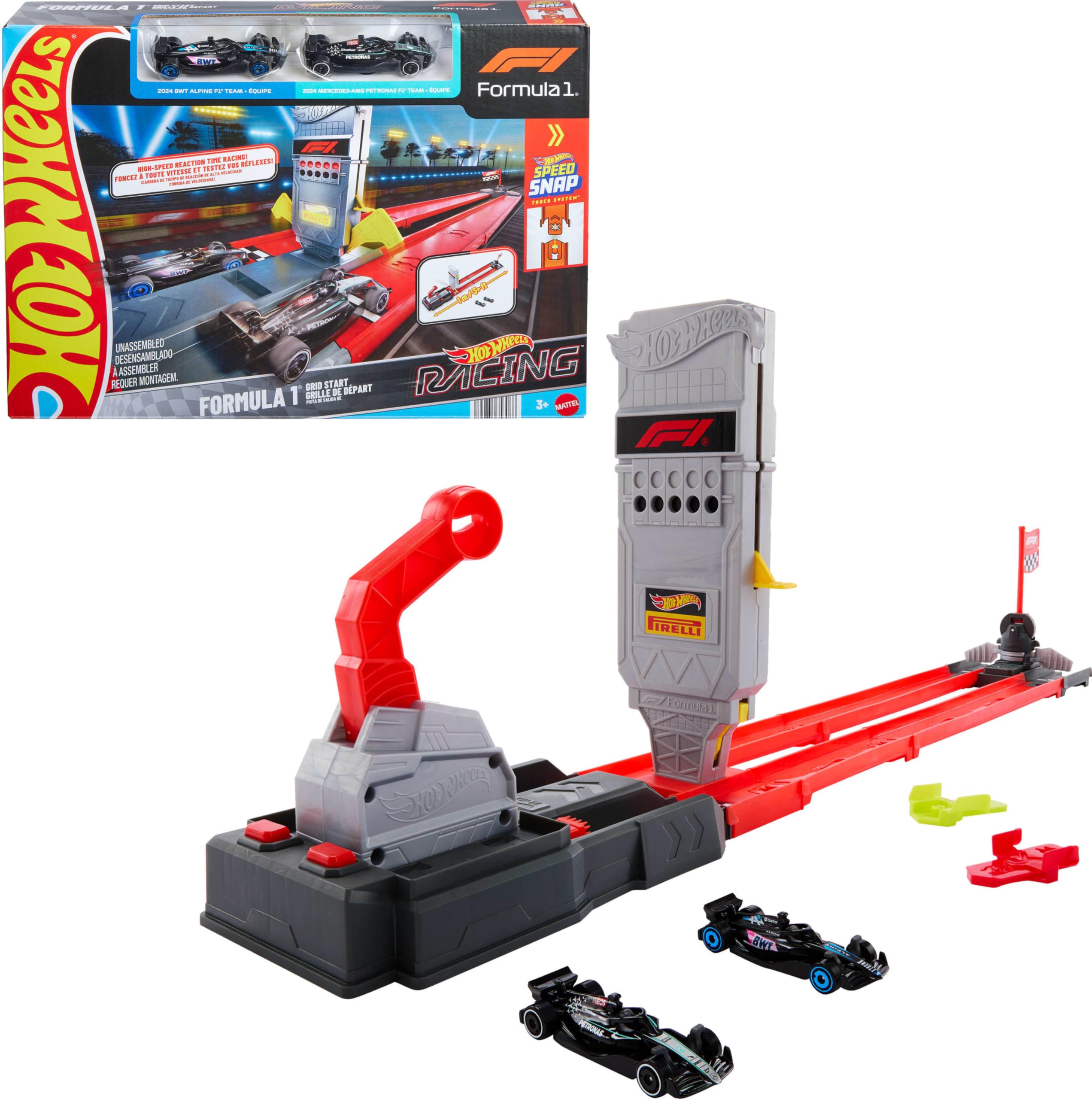 Hot Wheels Racing Formula 1 Grid Start Track Set | 1:64 Scale Die-Cast Cars | Multicolor 1