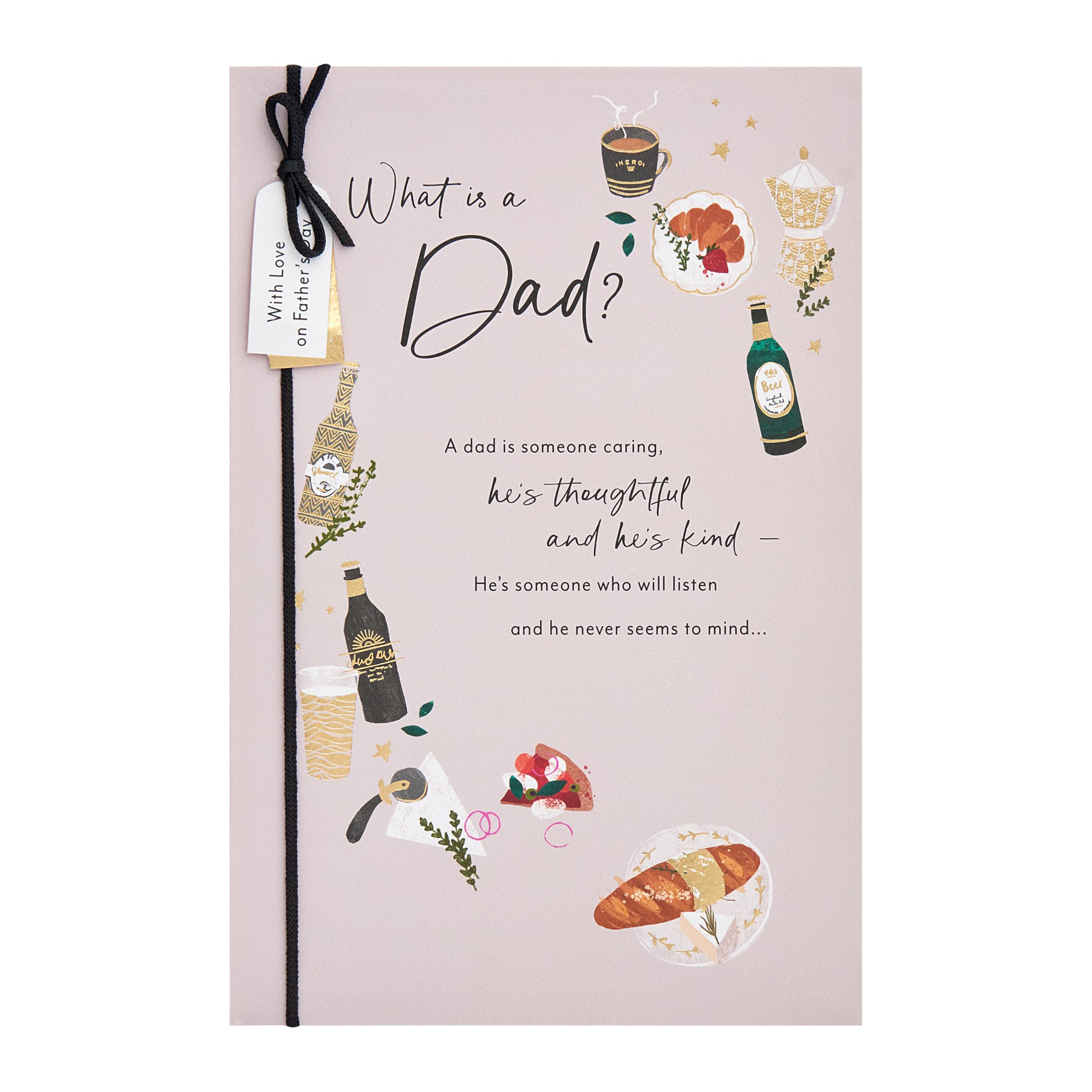 UK Greetings Father's Day Card for Dad, Grandad, Husband | Beer & Food Illustration | 16.5 x 25.4 cm 4