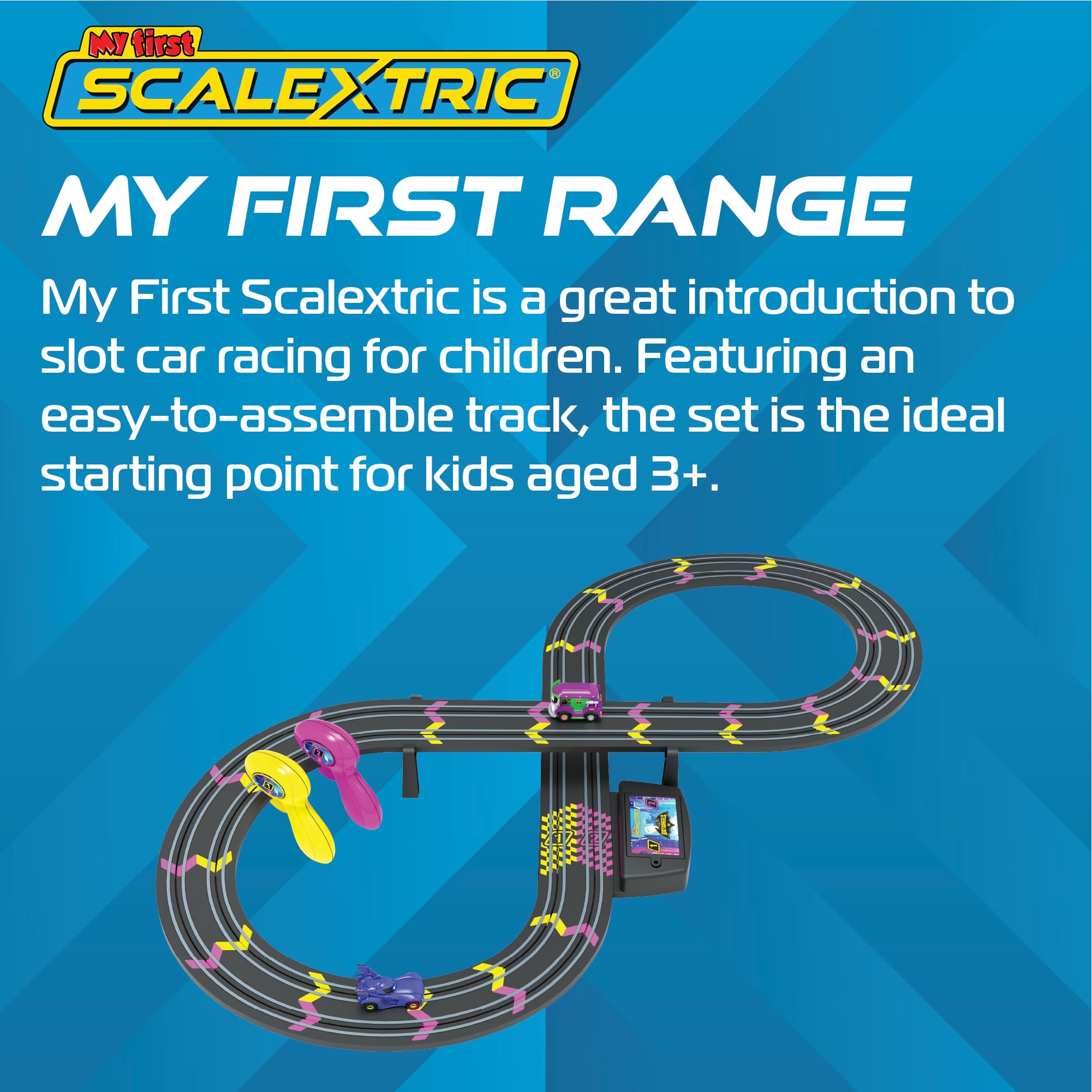 Scalextric My First Scalextric Racing Track Set G1187M Batwheels Prank vs Bam Micro Race Car Set 6