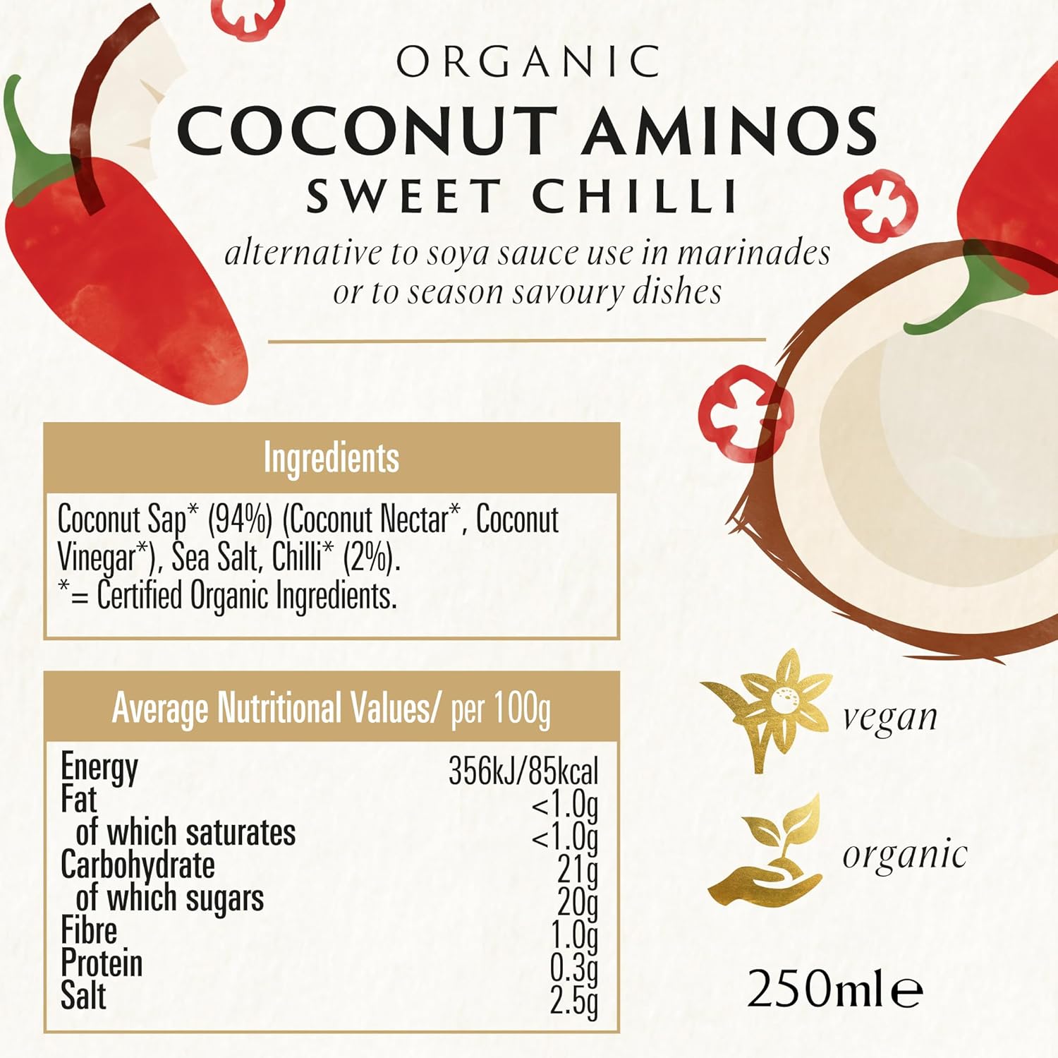 Biona Organic Coconut Aminos Sweet Chilli Sauce, 250ml
