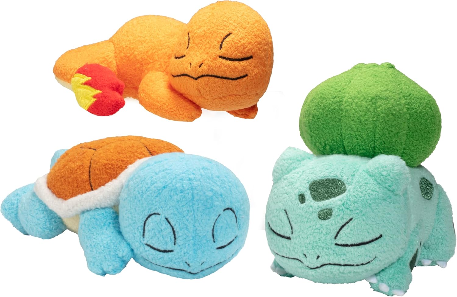 Pokémon Sleeping Plush - 5-Inch Mini Plush with Bulbasaur, Charmander, Squirtle