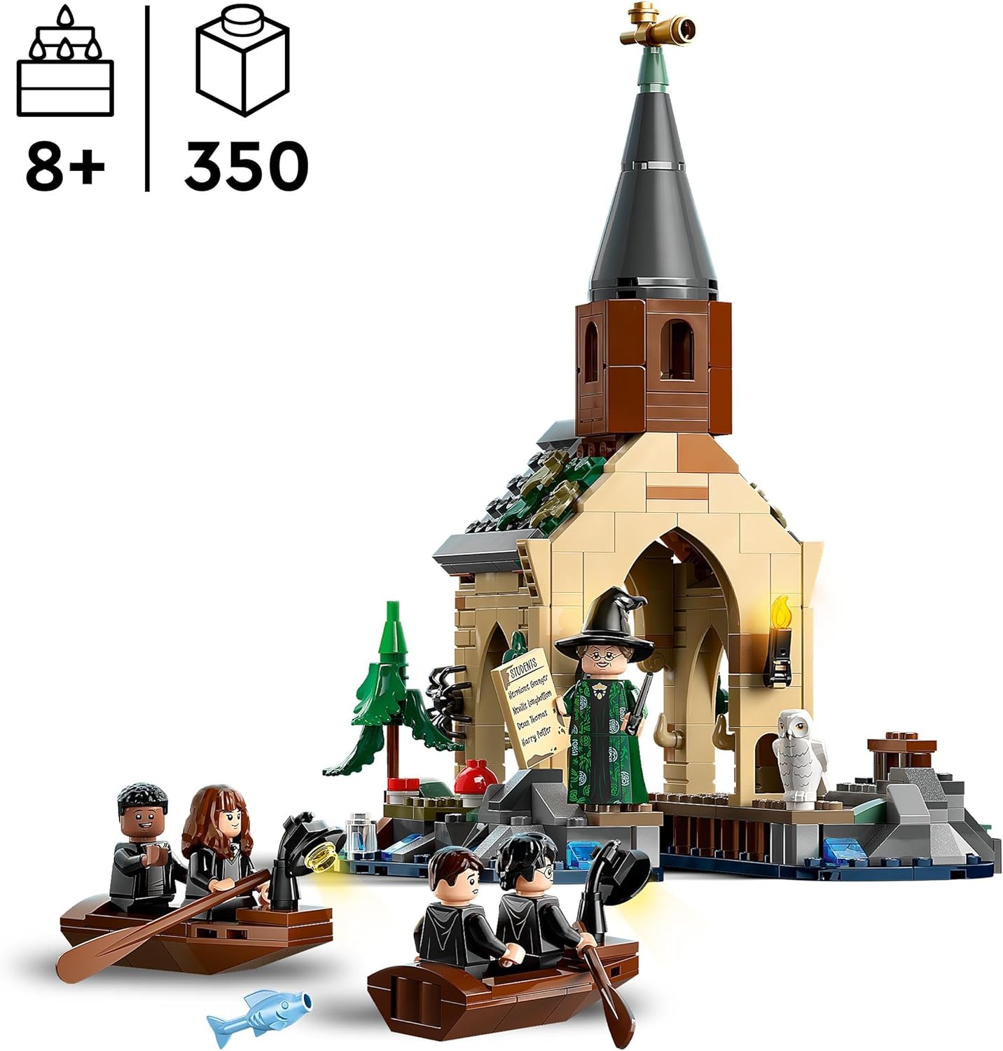 LEGO Harry Potter Hogwarts Castle Boathouse Set with 2 Boat Toys - 350-Piece Building Set for Ages 8+ 5