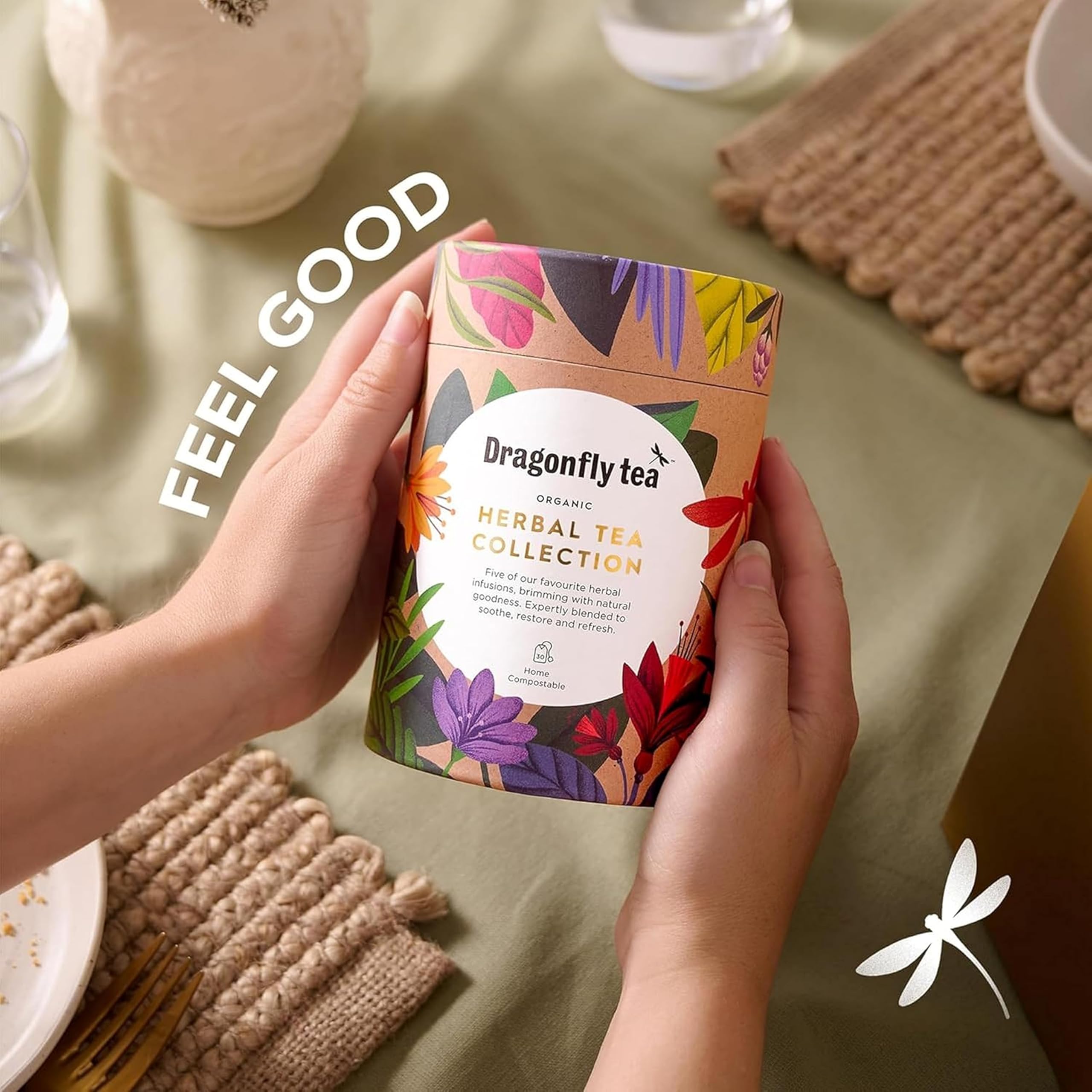 Dragonfly Tea Organic Herbal Tea Gift Collection - 30 Tea Bags, Plastic-Free & Compostable Packaging 6