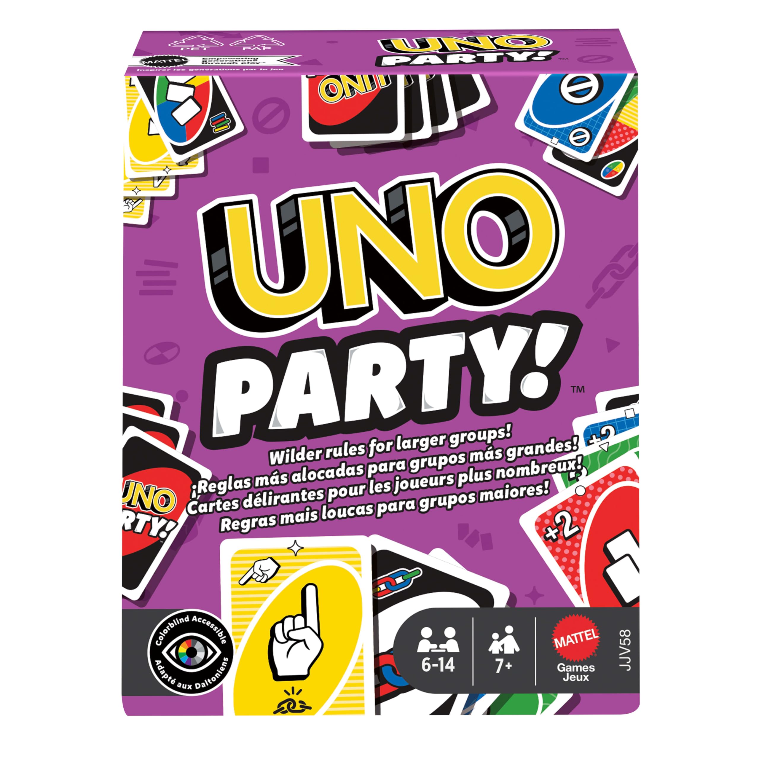 Mattel Games UNO Party Card Game with Deck & Special Rules for Large Groups