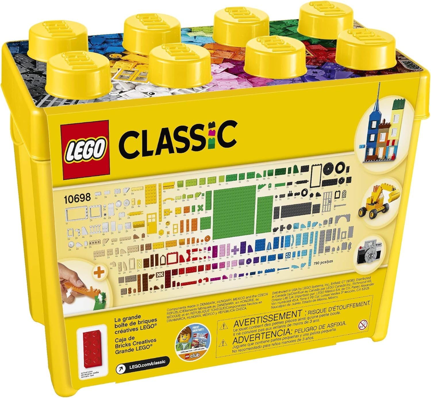 LEGO Classic Large Creative Brick Box 10698 - 790-Piece Building Set for Kids 4+ 7