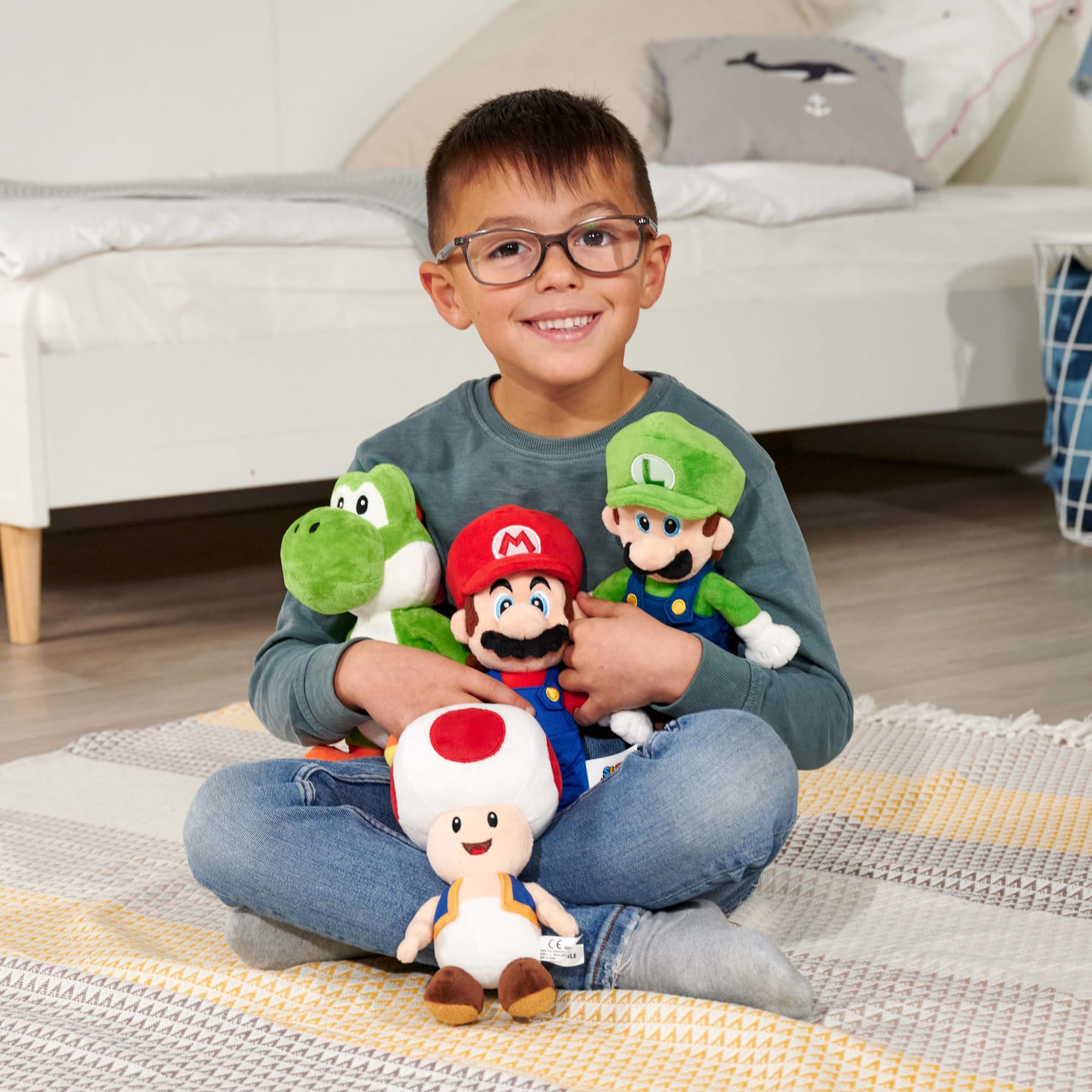 Simba Super Mario Toad Plush Toy - 20 cm, Soft Polyester, Suitable from Birth