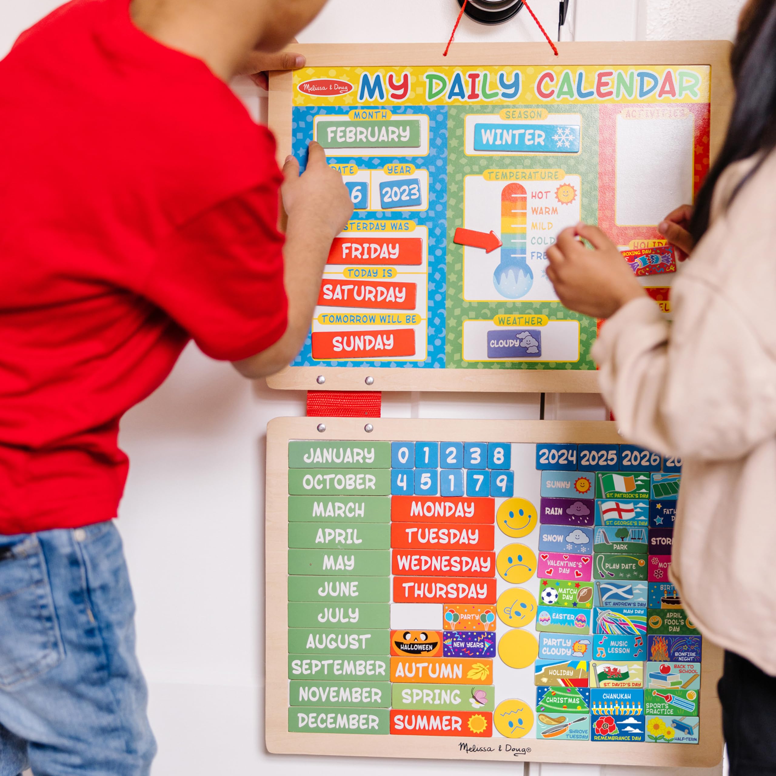 Melissa & Doug My First Daily Magnetic Calendar - Educational Wooden Toy for Kids 3+ 6