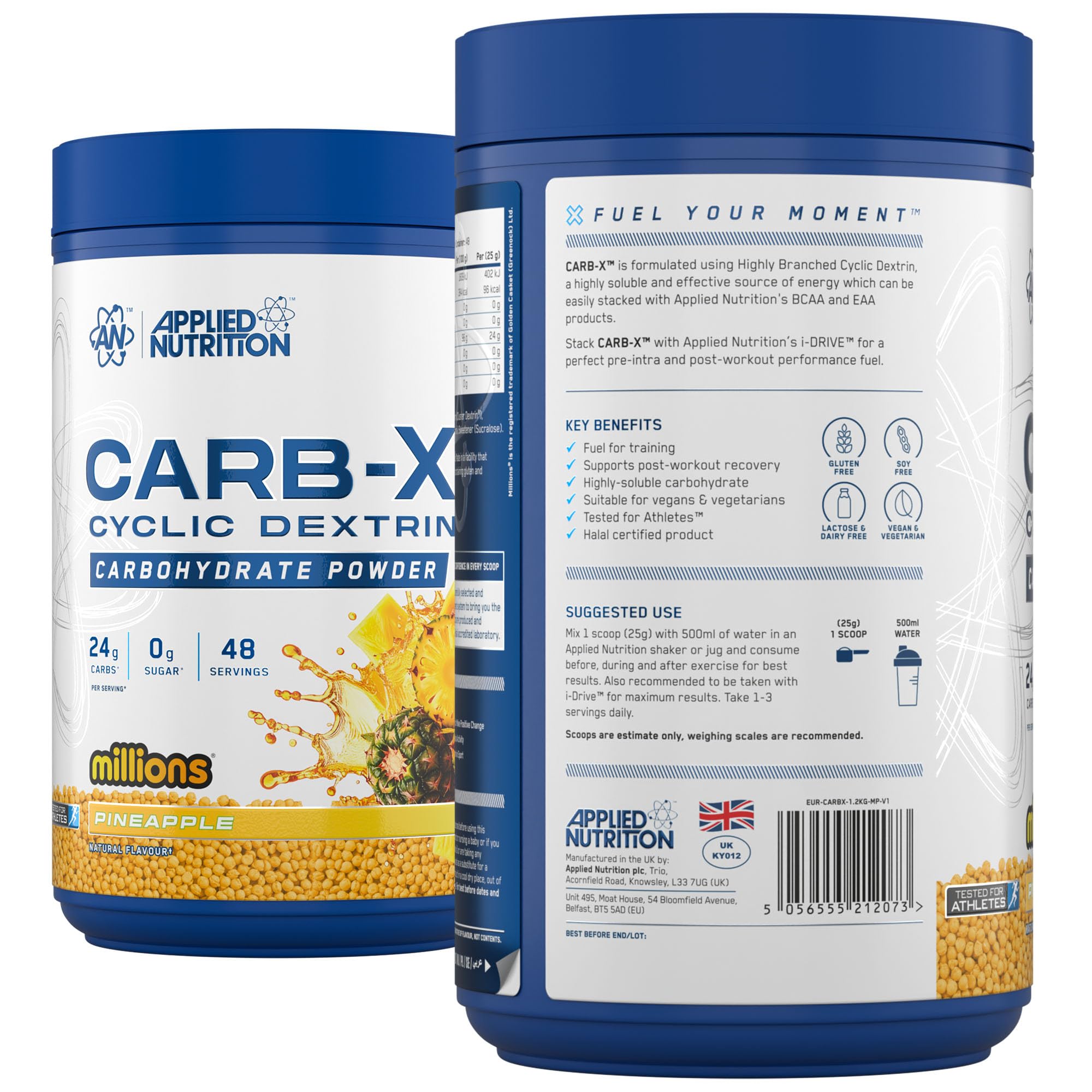 Applied Nutrition Carb X Highly Branched Cyclic Dextrin Carbohydrates Powder | 1200g Tub | Vegan, Gluten-Free 7