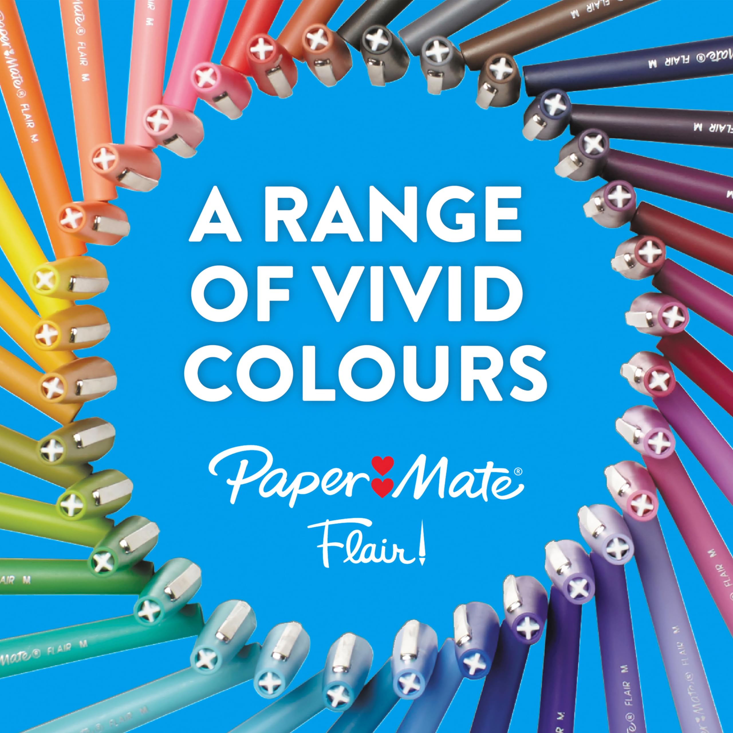 Paper Mate Flair Felt Tip Pens | Medium Point 0.7 mm | Assorted Colors | No-Bleed Ink 7