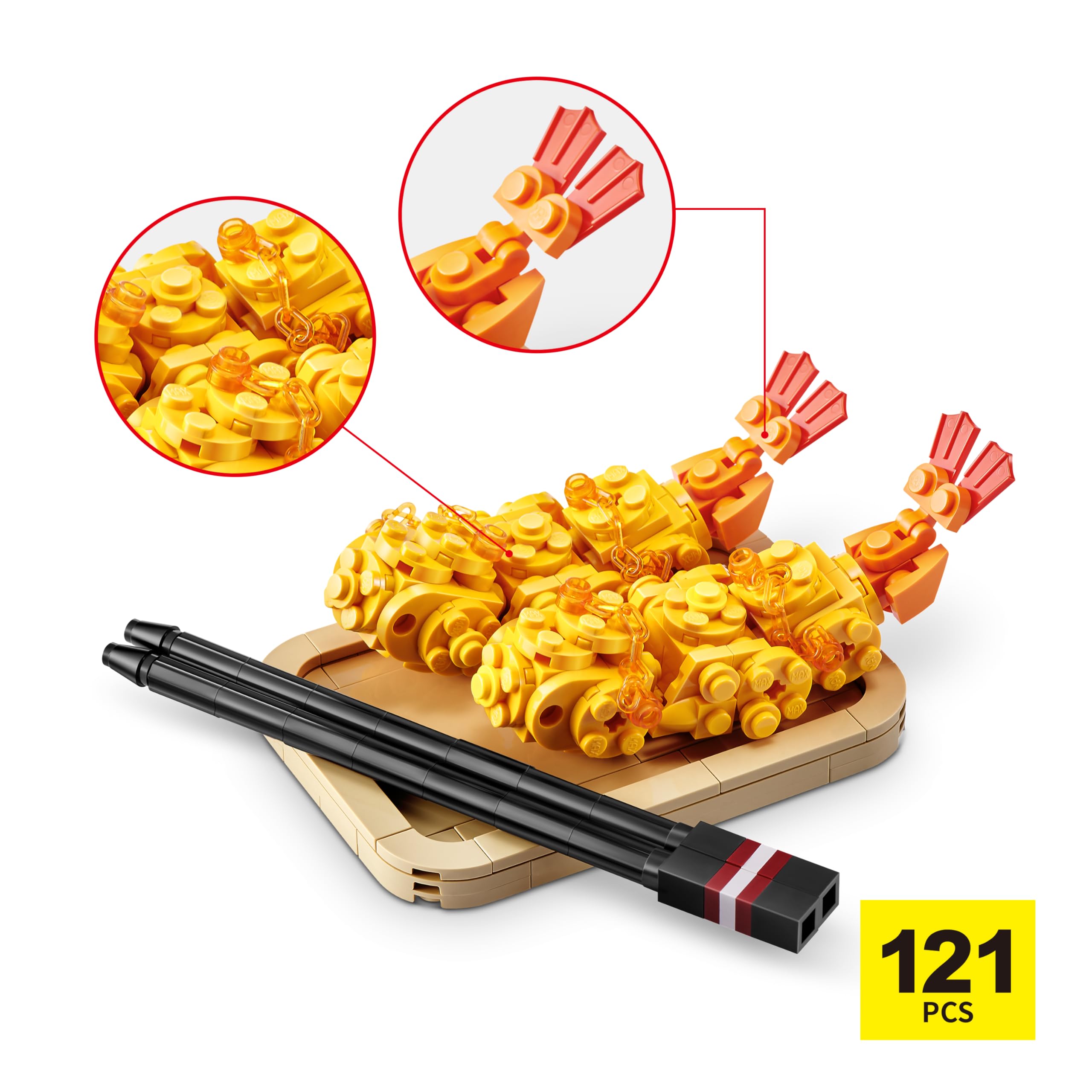 Max Build More Premium Sushi Bar Collection (Tempura) - 212-Piece Building Set for Ages 8+ 7