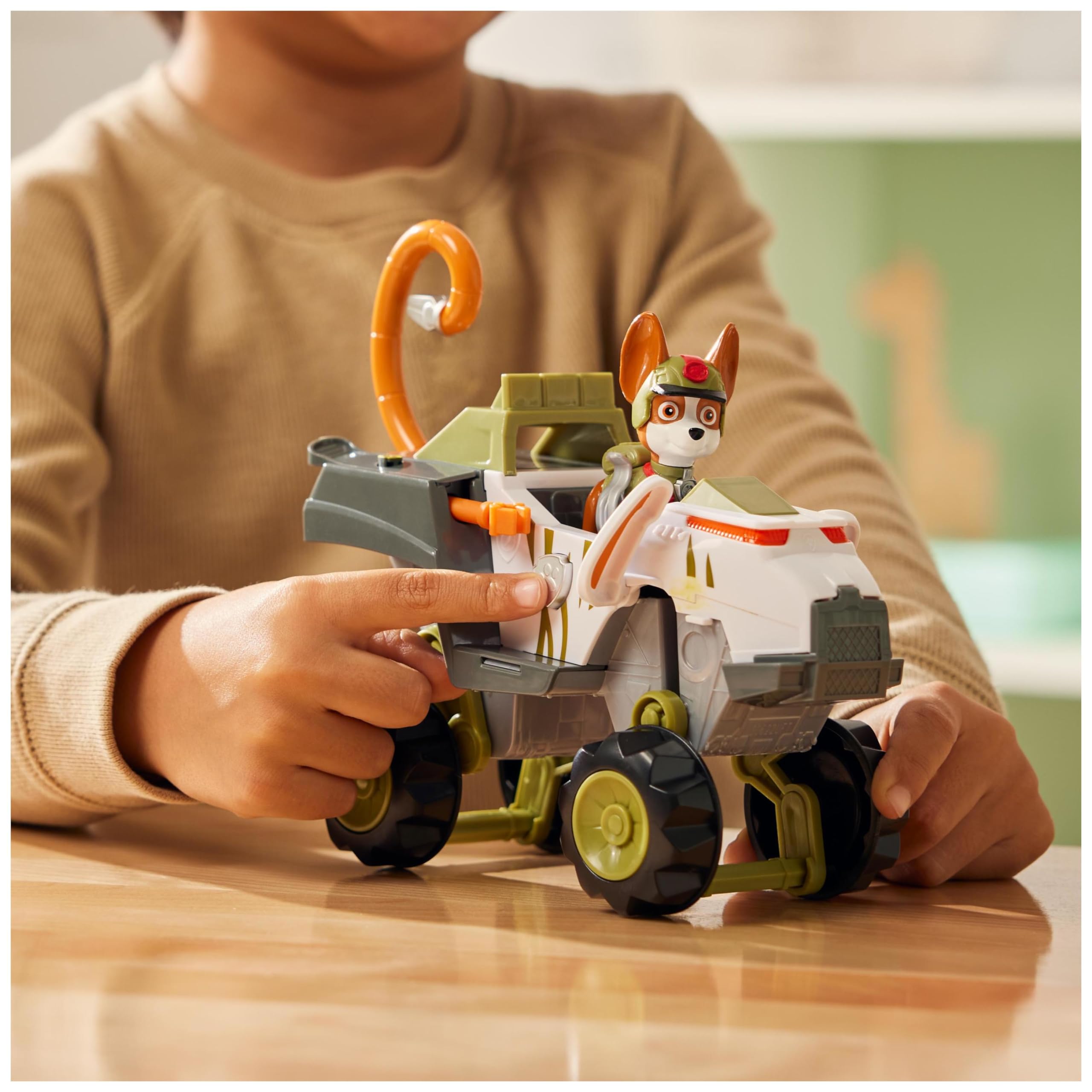 Paw Patrol Jungle Pups Tracker’s Monkey Vehicle with Action Figure - Transforming Rescue Toy for Kids 3+ 4