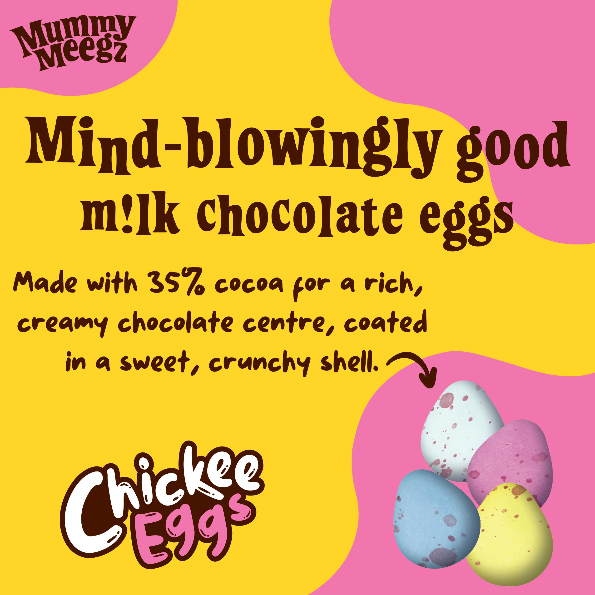 Mummy Meegz Chickee Eggs - Vegan Chocolate Candy Case (12 x 80g Bags)