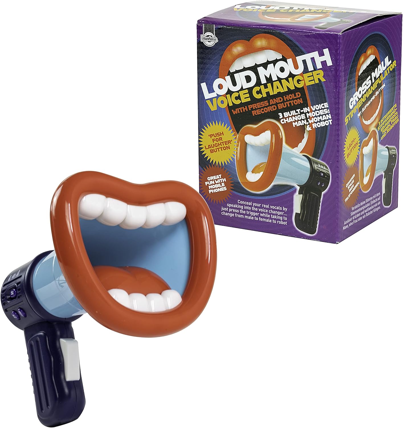 Loudmouth Electronic Voice Changer - 3 Voice Modes & Record Function, Red White and Blue 4
