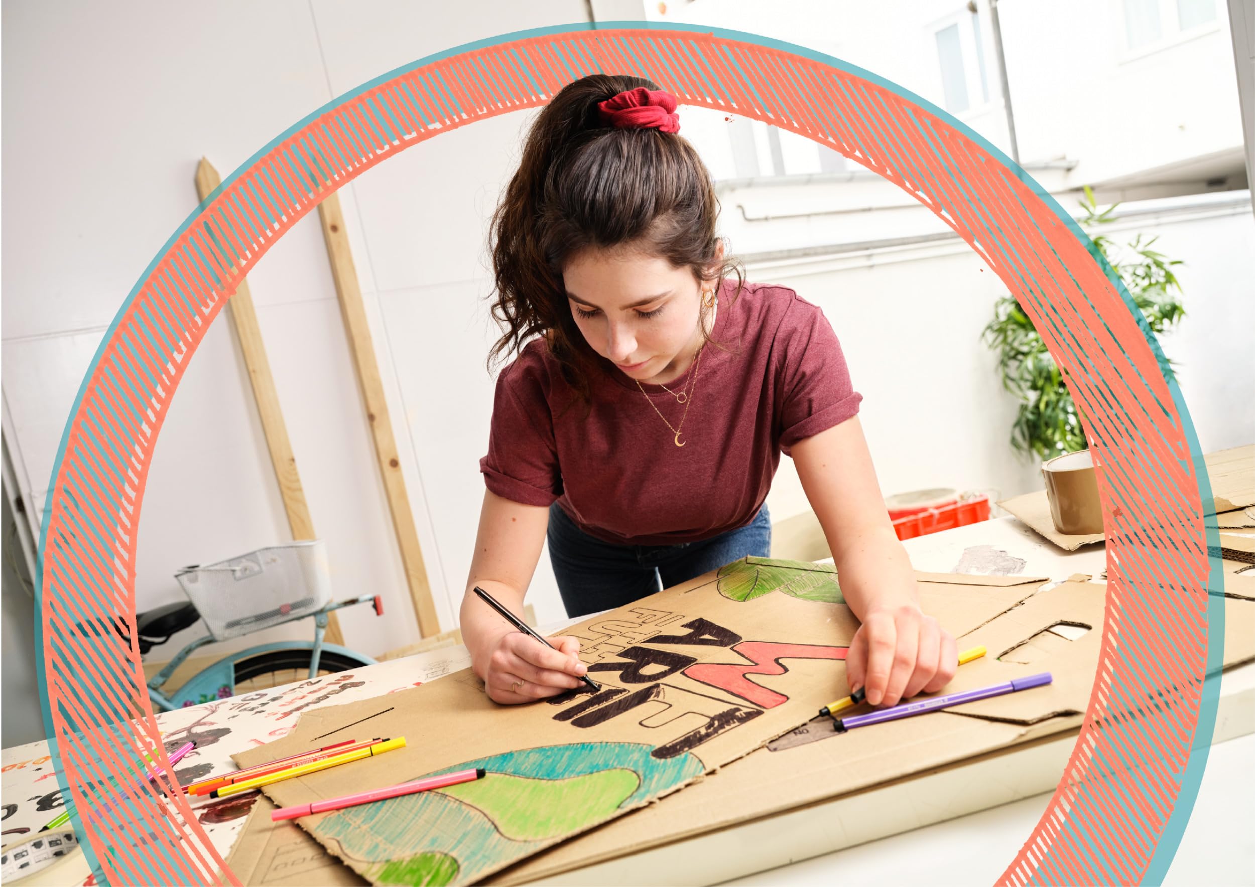 STABILO Pen 68 ARTY Fibre-Tip Pen Roll Set of 25 Assorted Colours 7