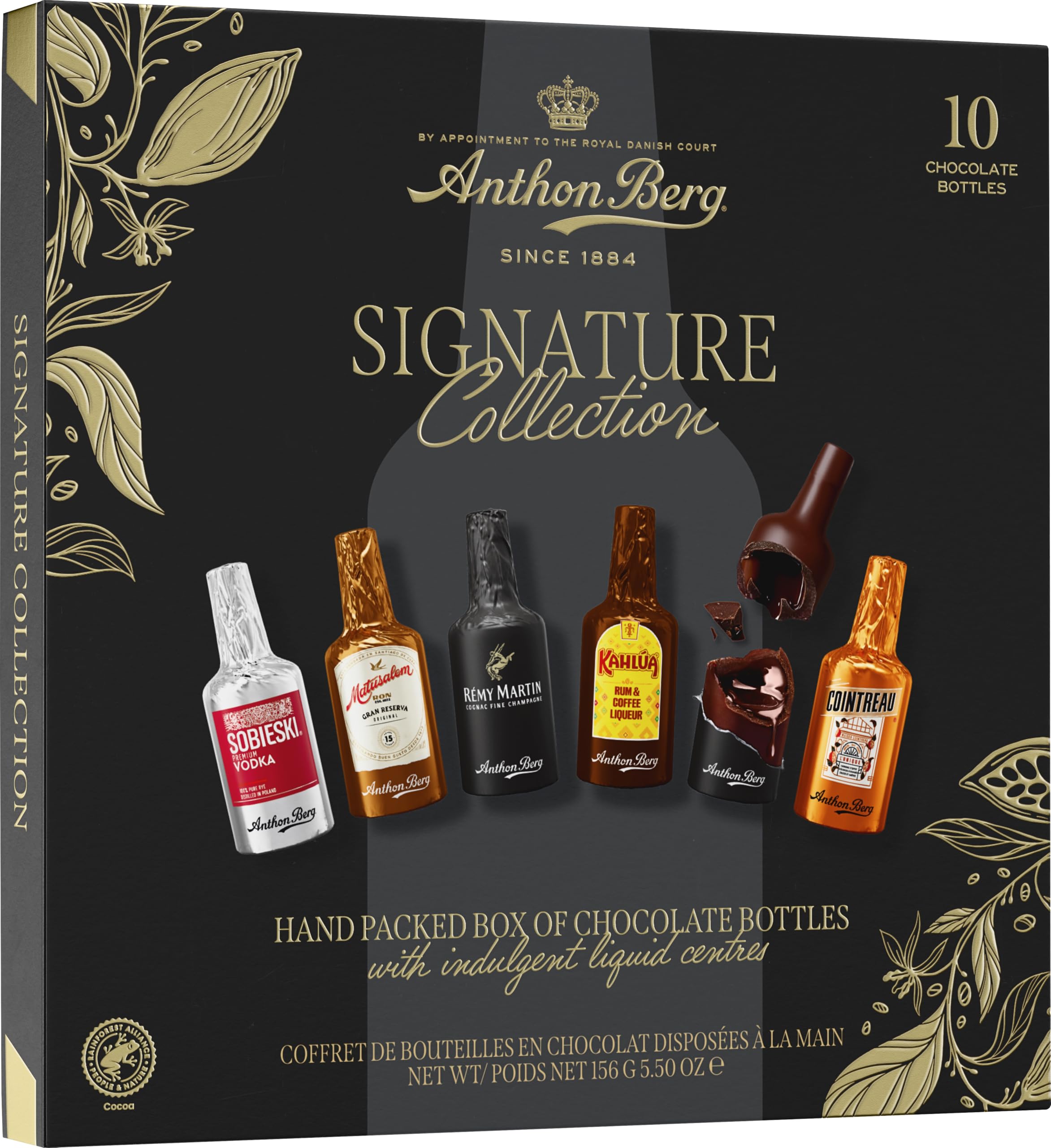Anthon Berg 10 Chocolate Liqueurs Dark Chocolate Case With Spirits | 185g